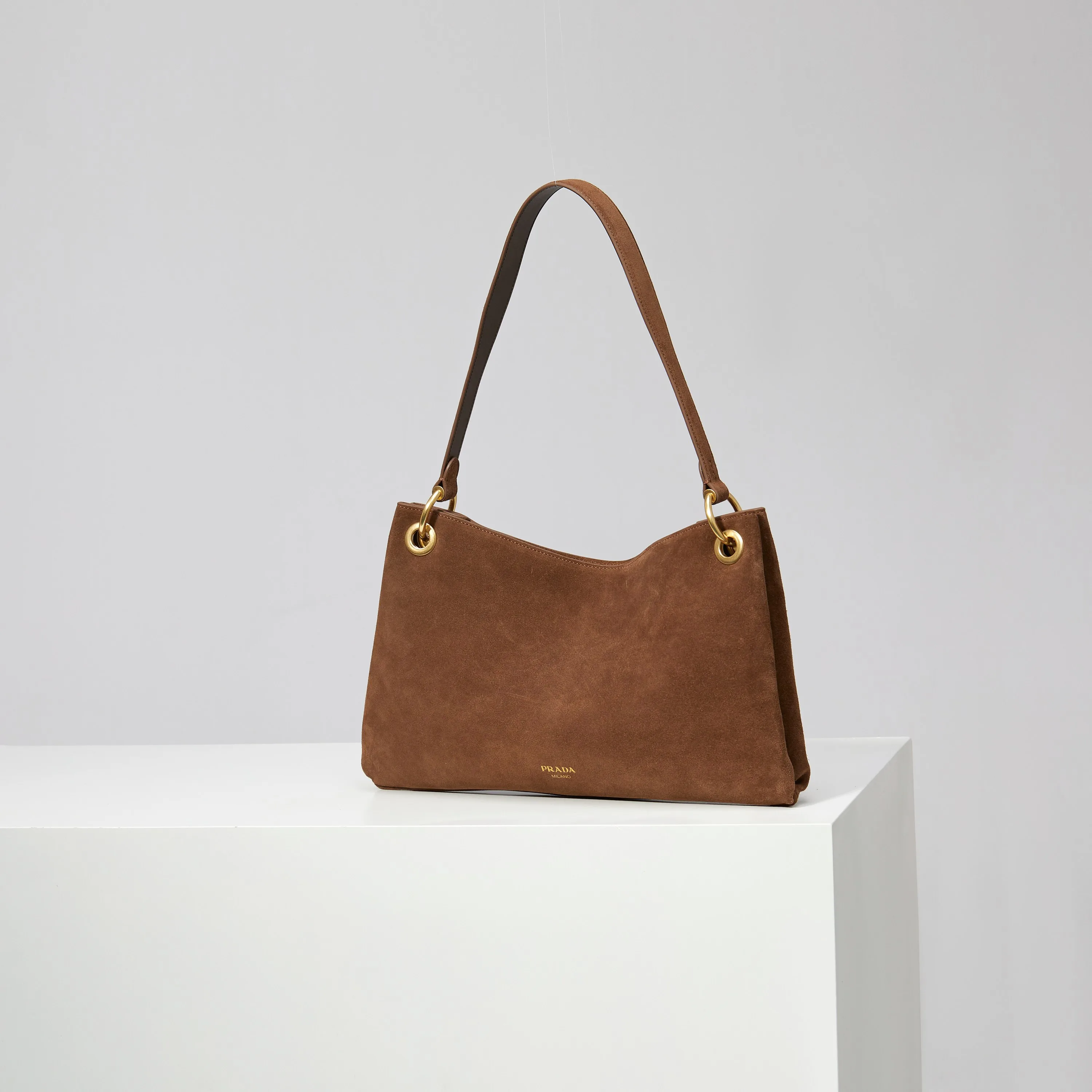 Prada Brown Suede Leather Tote Bag product photo from LabelPicks