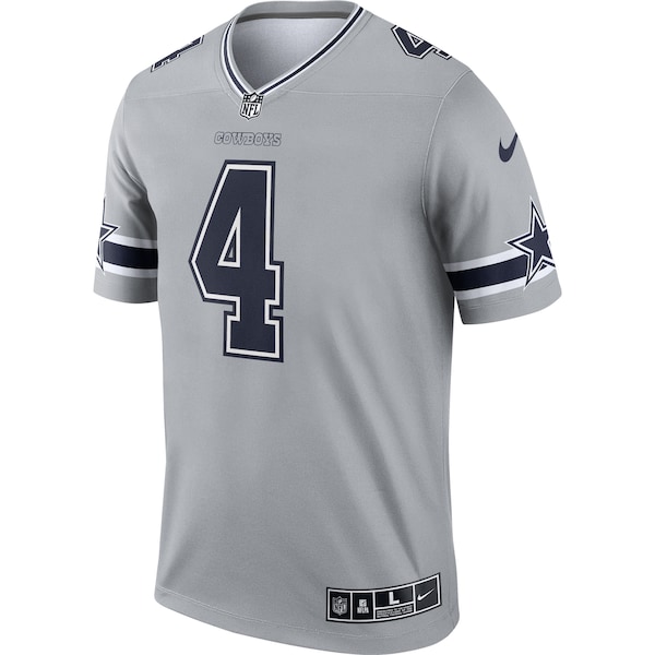 Dak Prescott Dallas Cowboys Nike Inverted Legend Jersey - Gray