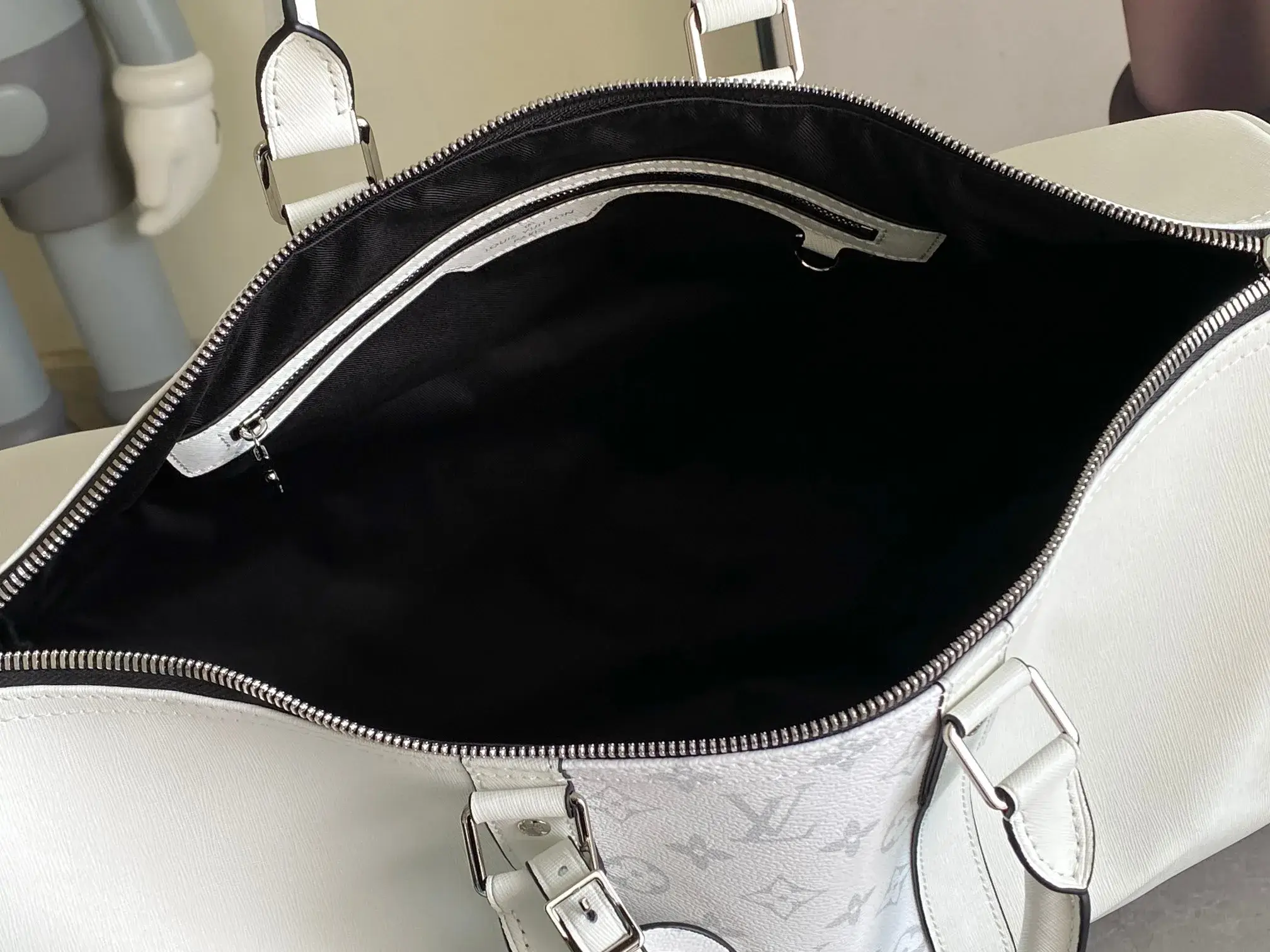 Louis Vuitton Keepall White Canvas and Leather Tote Bag product photo from LabelPicks