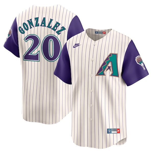Luis Gonzalez Arizona Diamondbacks Nike Throwback Cooperstown Collection Limited Jersey - Cream