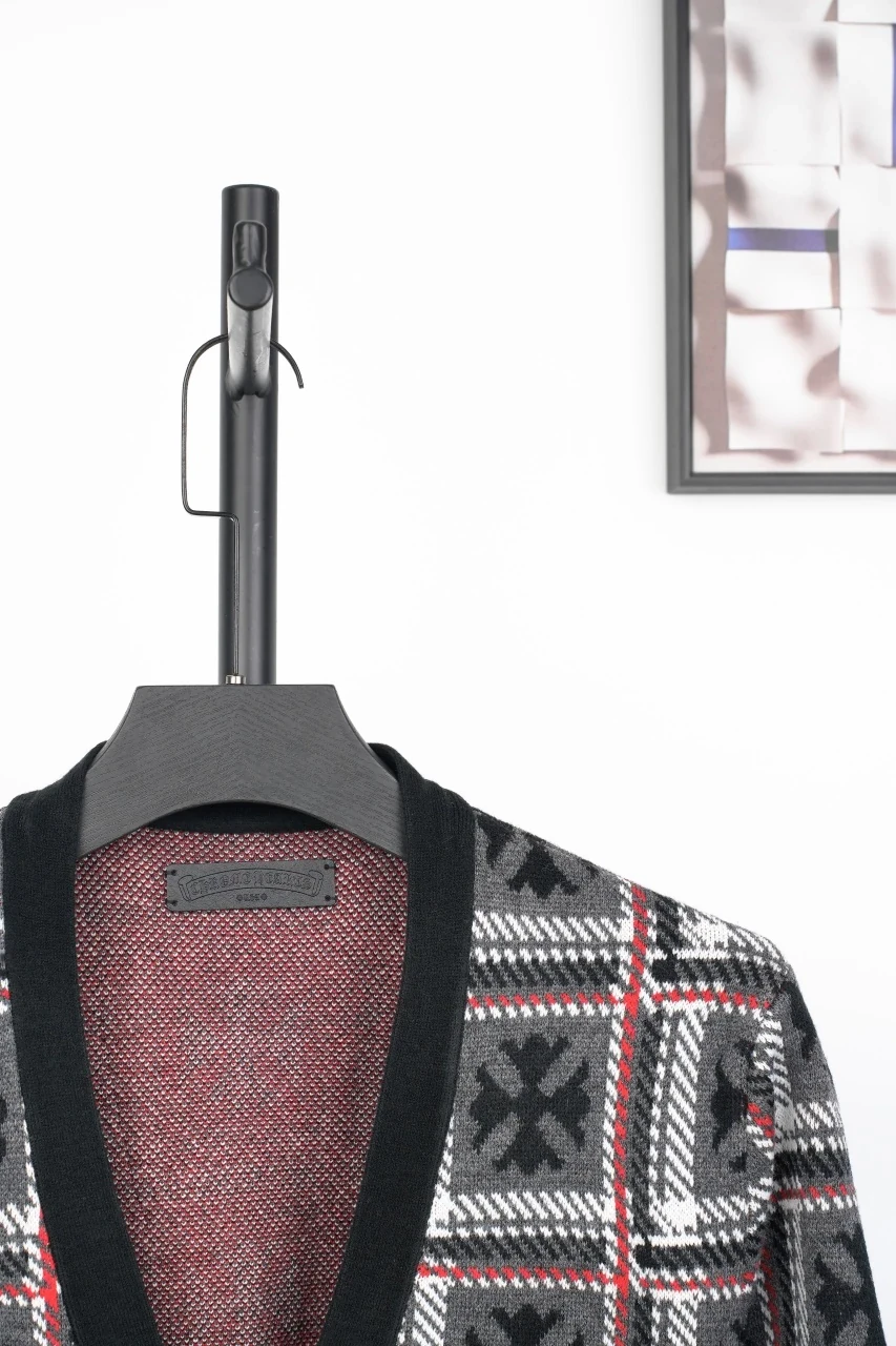 Chrome Hearts Plaid Cross Knit Cardigan product photo from LabelPicks
