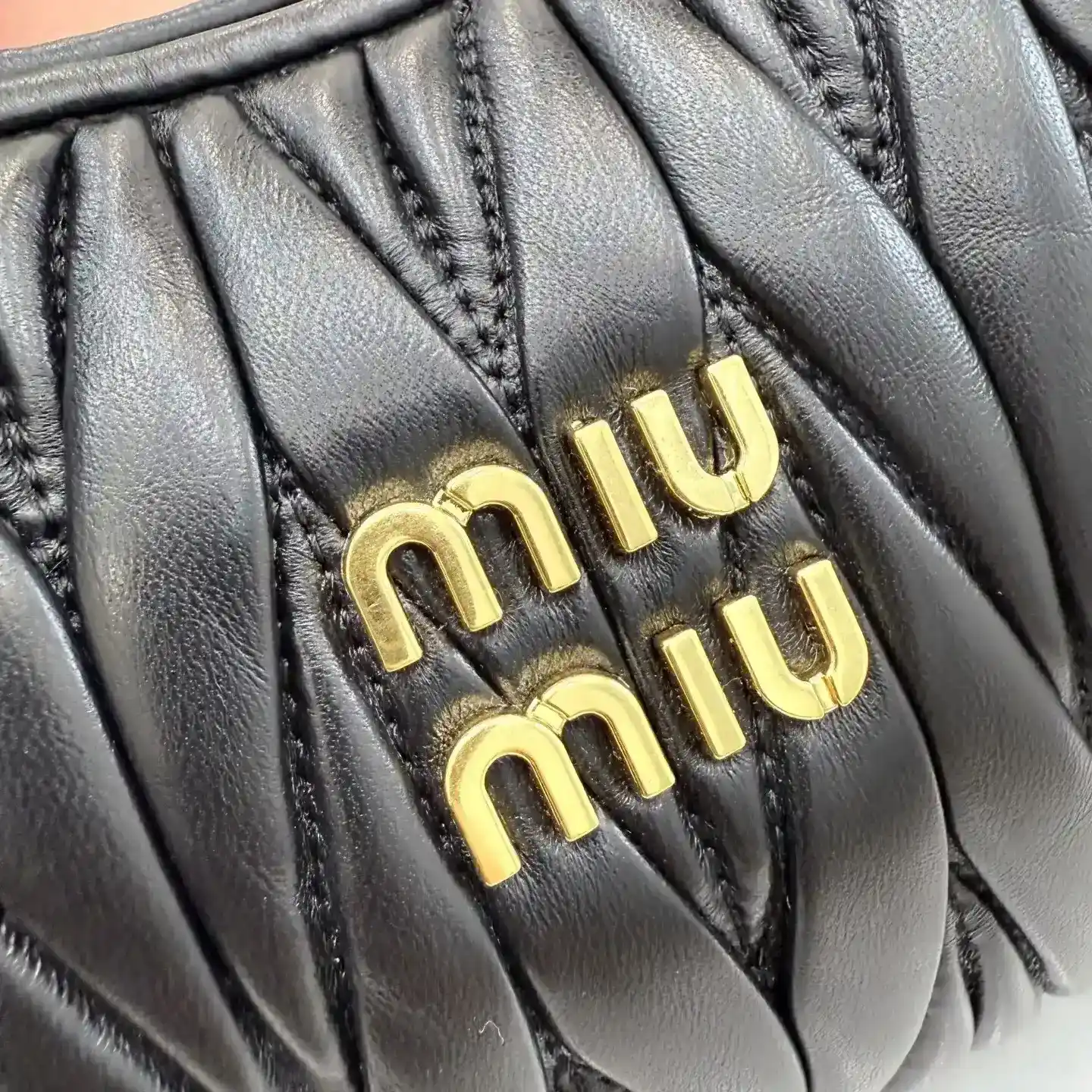 Miu Miu Matelasse Black Lambskin Hobo Bag product photo from LabelPicks