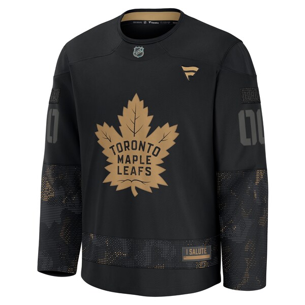 Toronto Maple Leafs  2024 Military Appreciation Personalized Long Sleeve Practice Jersey - Black