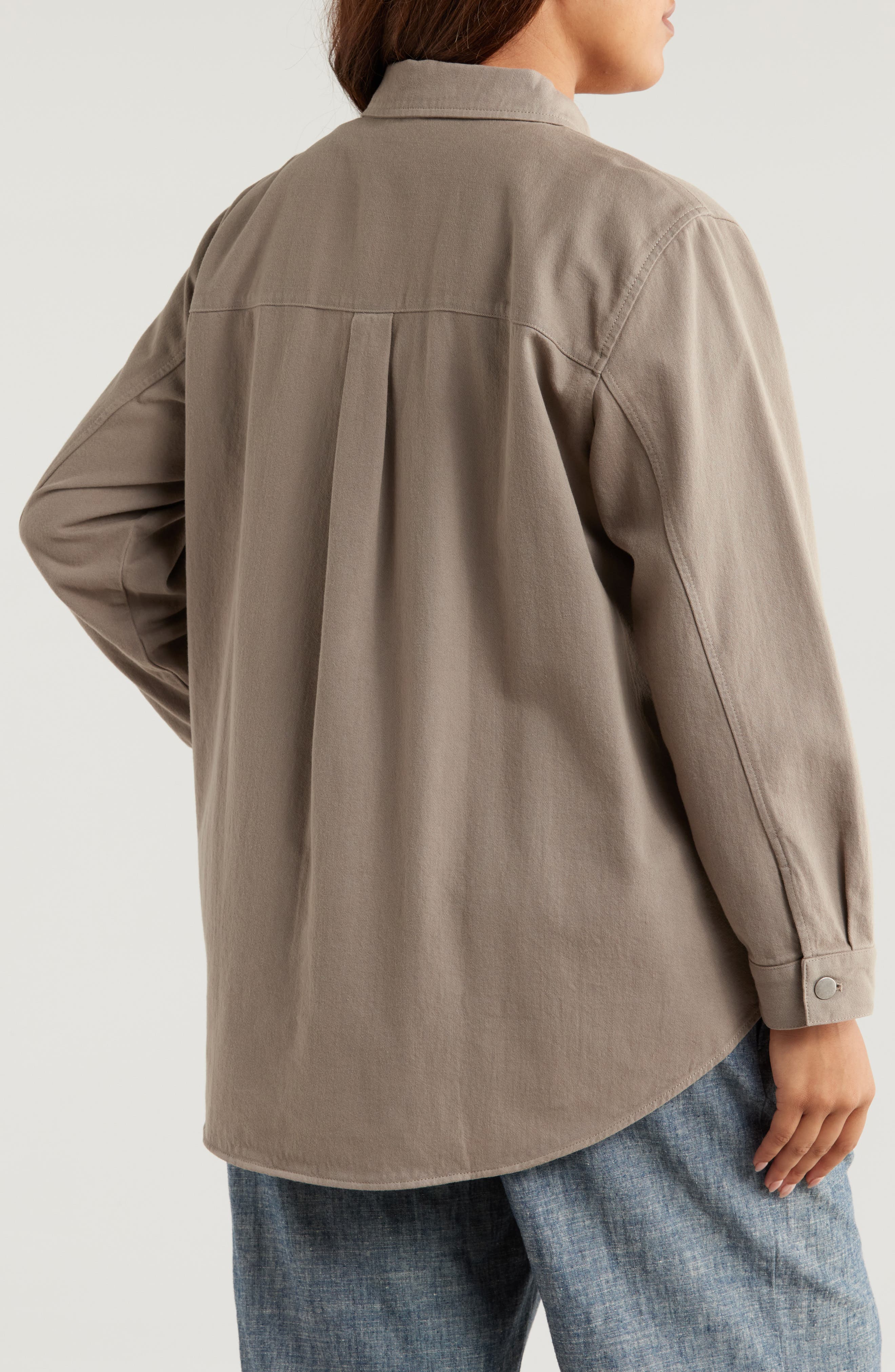 Eileen Fisher Classic Collar Organic Cotton Shirt Jacket