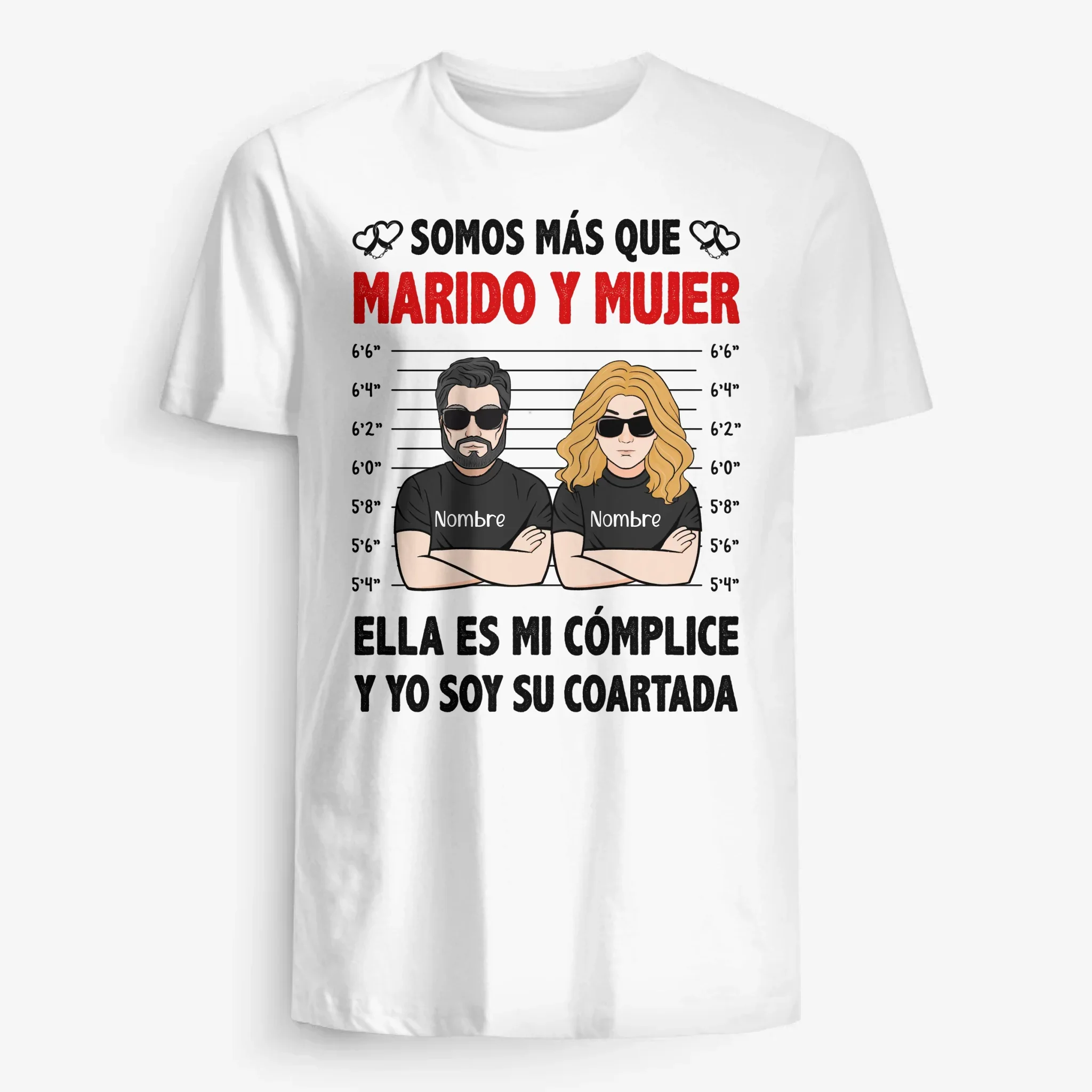 Personalizar Camisetas Para Esposa/ Esposo | Personalizado Regalo Para Esposa/ Esposo | Somos más que marido y mujer cómplice