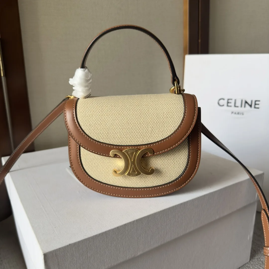 Celine Black Triomphe Lambskin Crossbody Bag product photo from LabelPicks