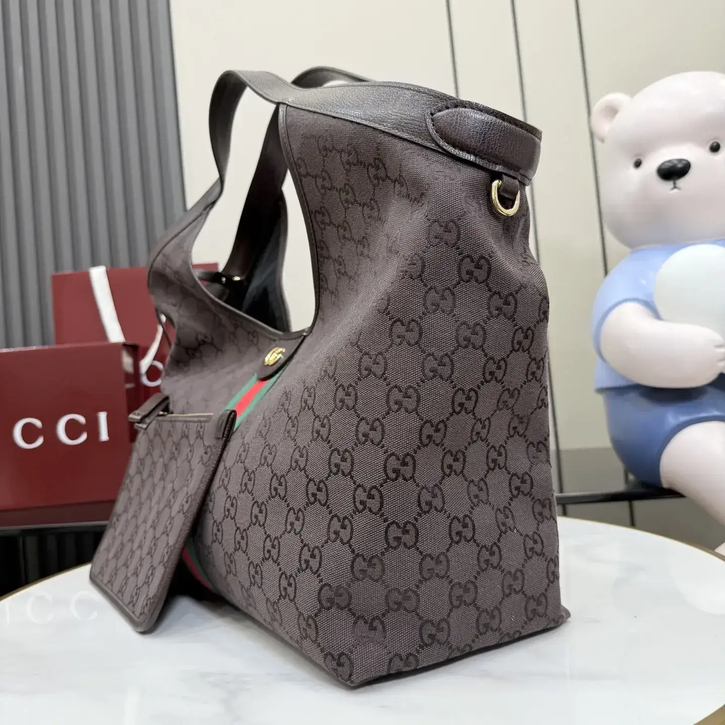 Gucci Brown GG Supreme Canvas Tote Bag product photo from LabelPicks
