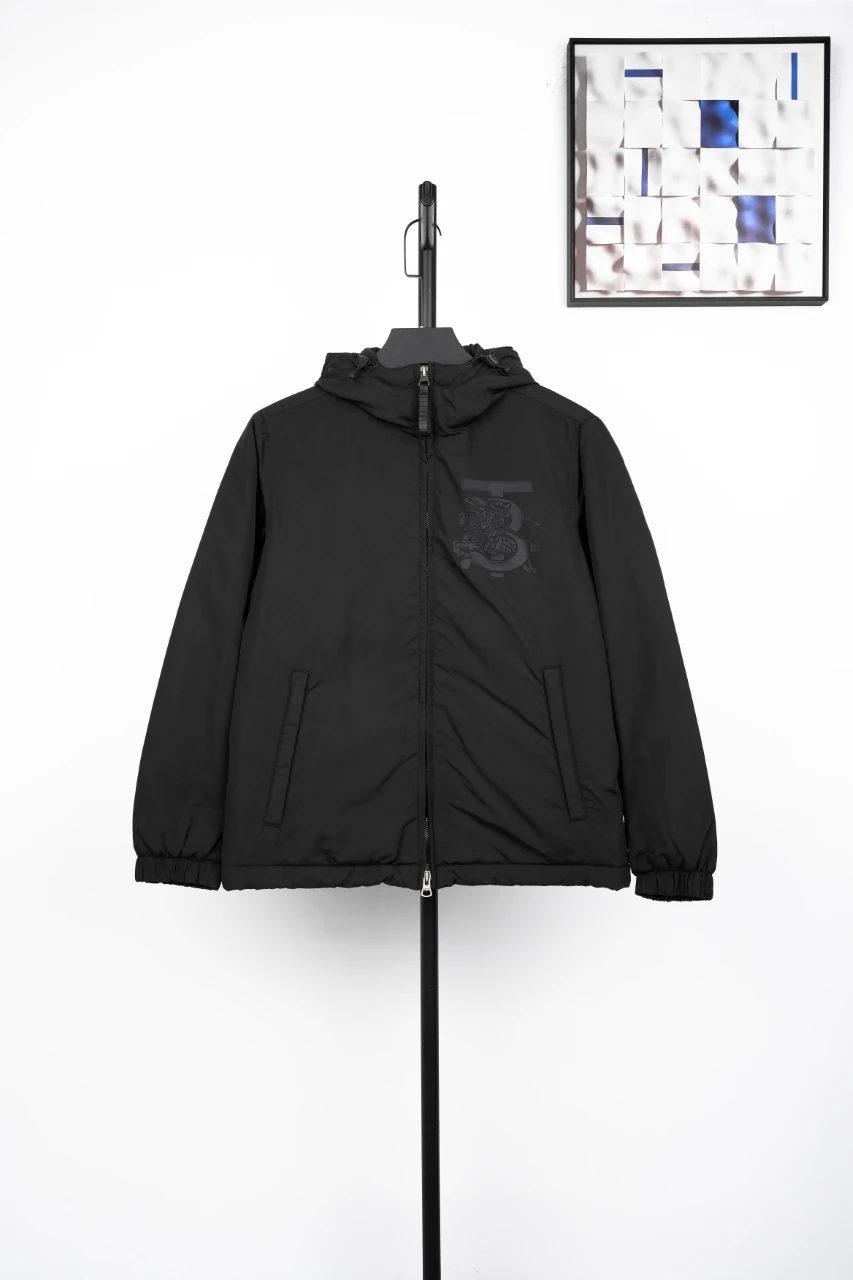 Burberry Black Equestrian Knight Print Hooded Jacket product photo from LabelPicks