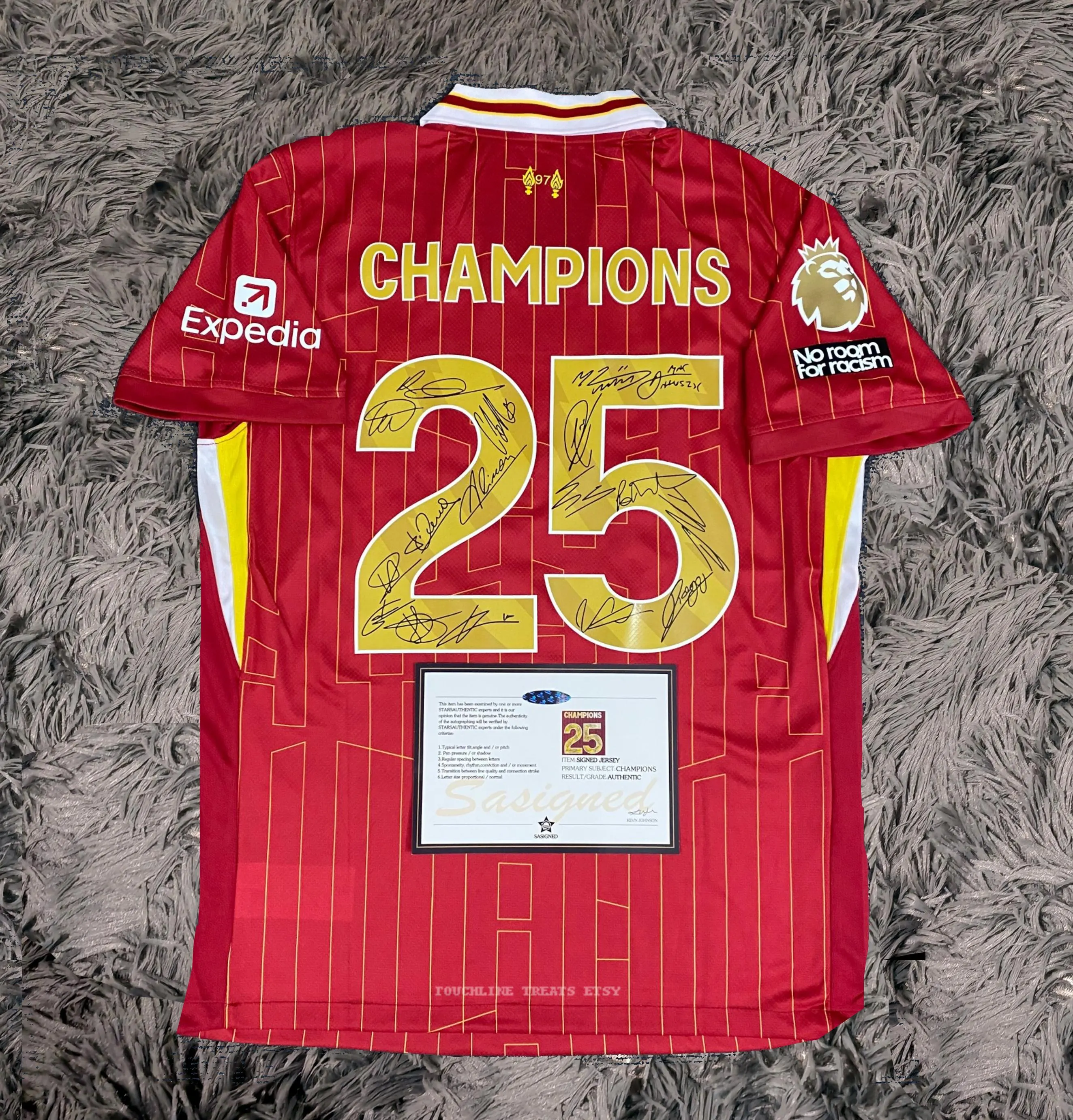 Liverpool FULL 2024 SIGNED Champions Team Squad Signature Jersey/Shirt + COA 24/25