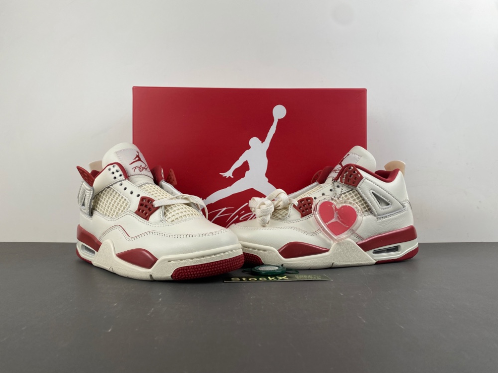 Air Jordan 4 “ Valentine’s Day Beige and Red”