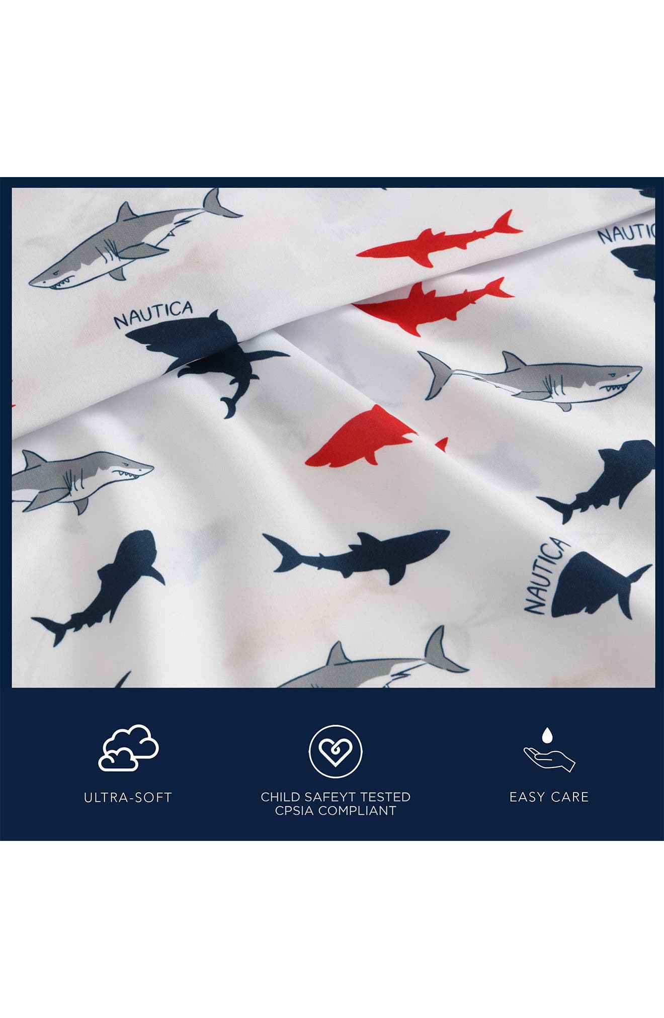 Nautica Branson Sharks Microfiber Sheet Set