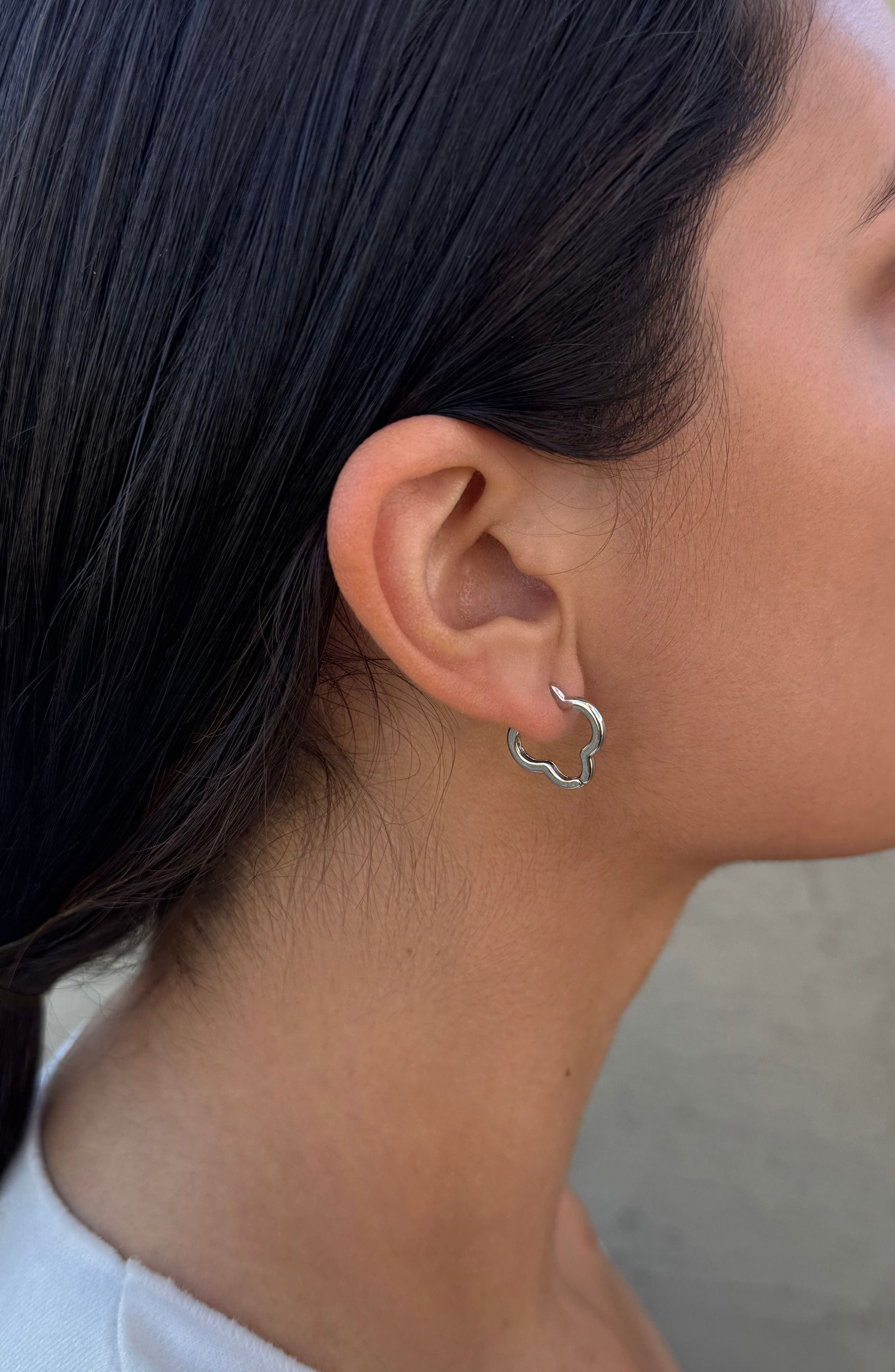 Adornia Clover Hoop Earrings