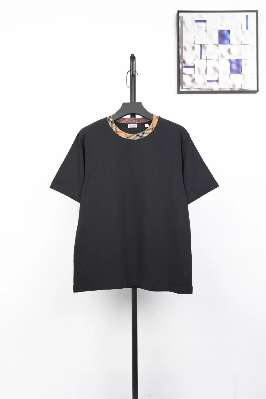 Burberry Black Check Collar Crewneck T-Shirt product photo from LabelPicks
