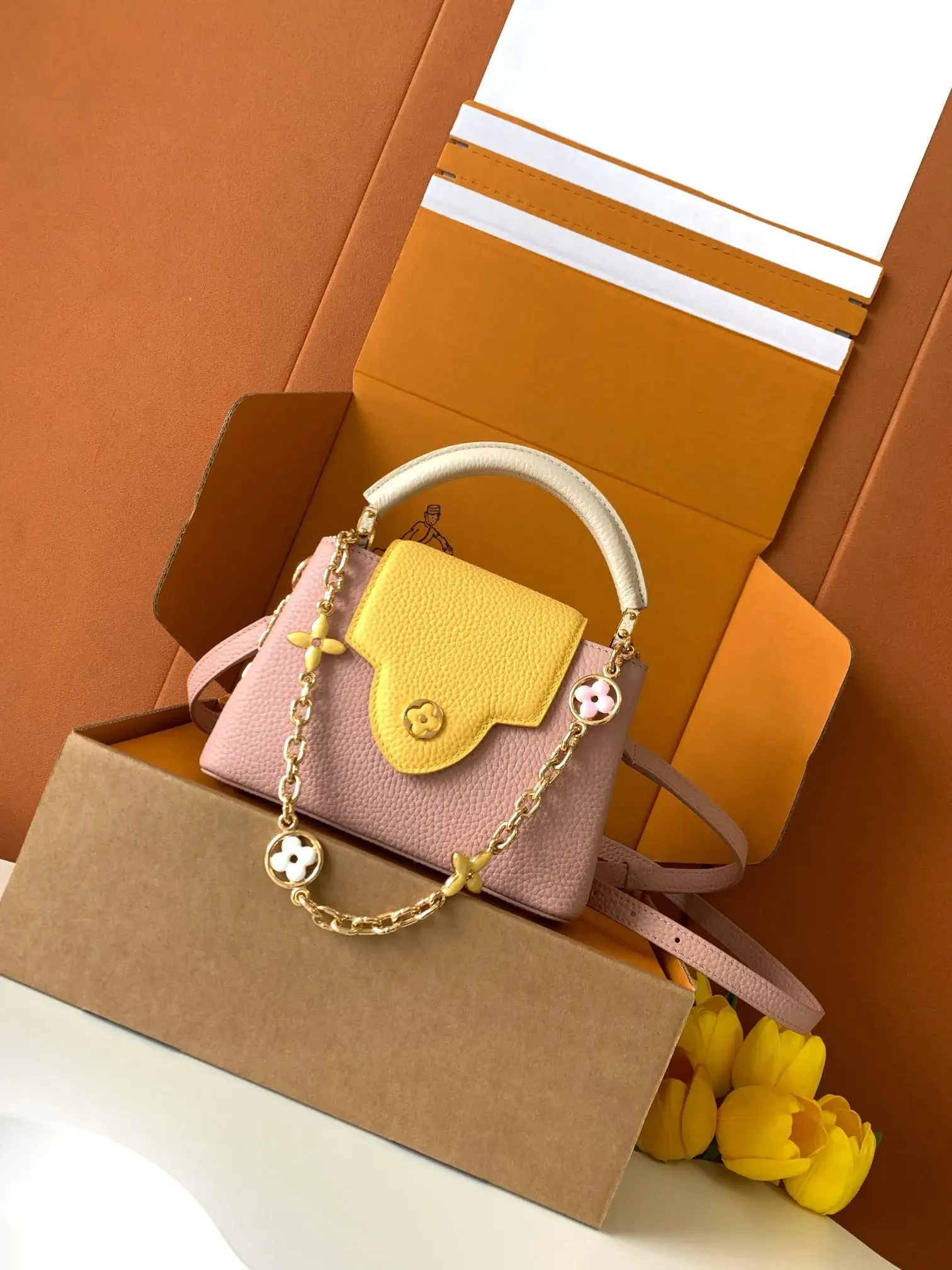 Louis Vuitton Pink Capucines Calfskin Top Handle Bag product photo from LabelPicks