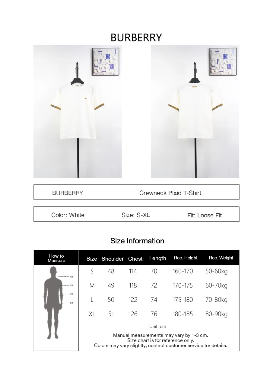 Burberry White Check Sleeve Trim Crewneck T-Shirt product photo from LabelPicks