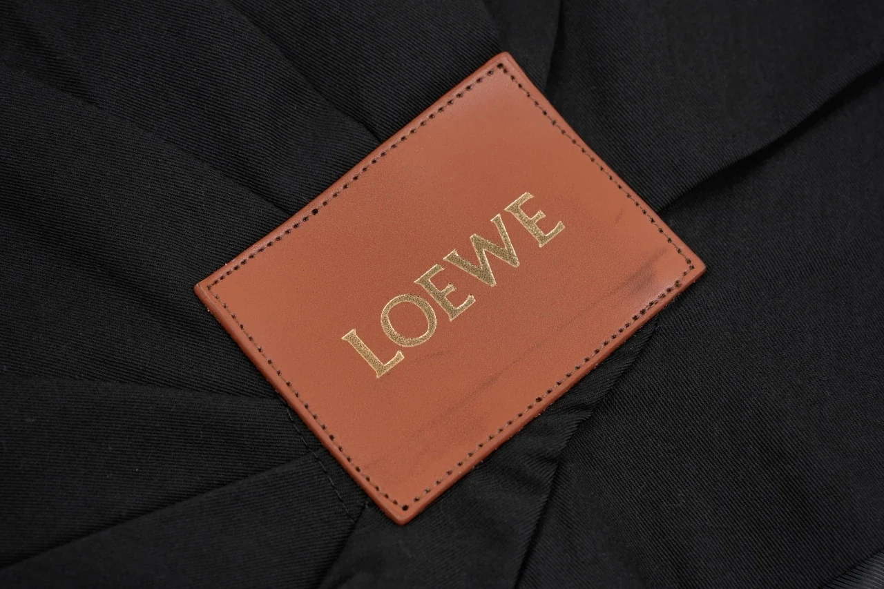 LOEWE Black Pleated Back Jacket with Leather Label product photo from LabelPicks