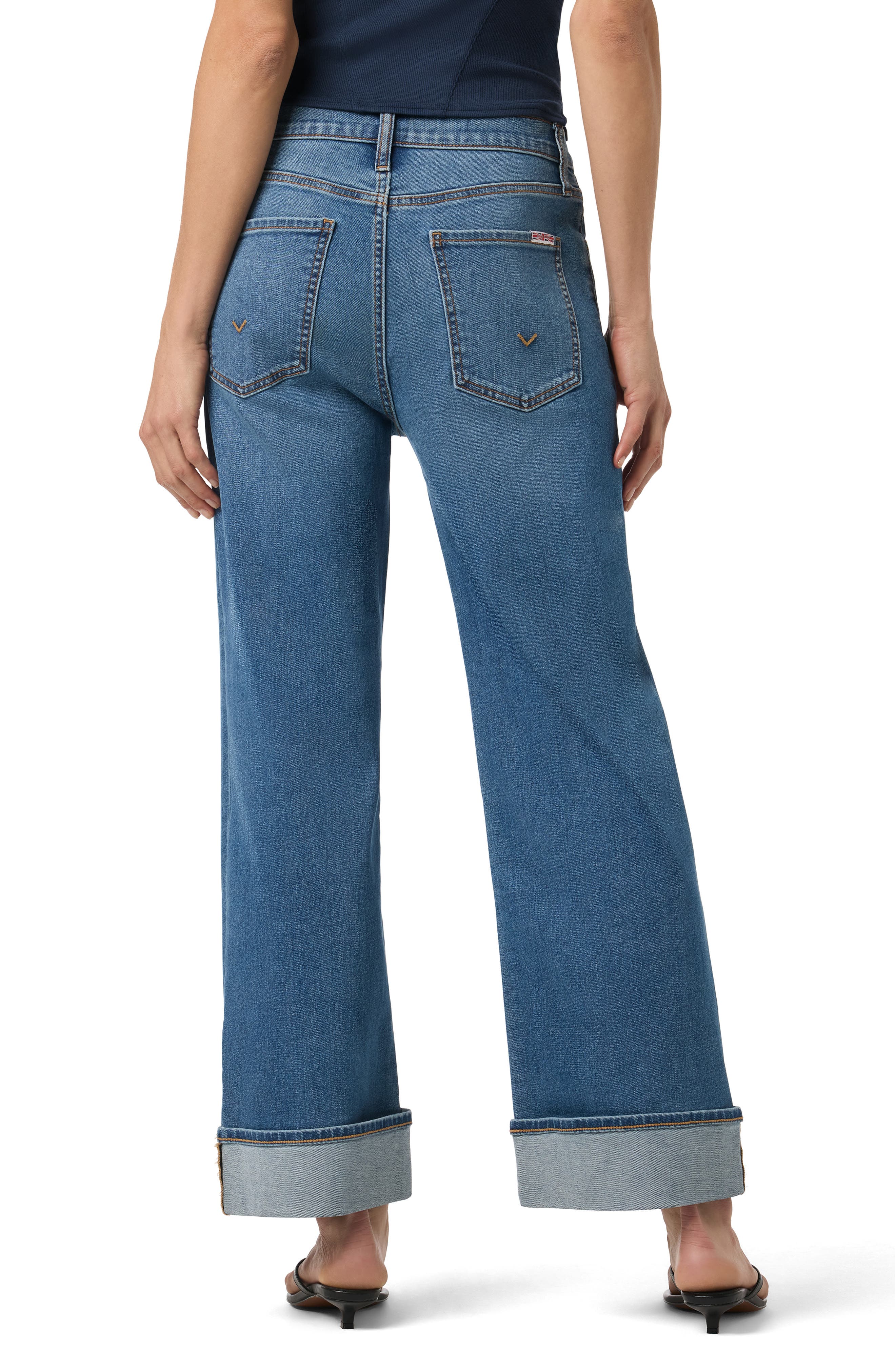 Hudson Jeans Rosalie High Waist Cuffed Wide Leg Jeans