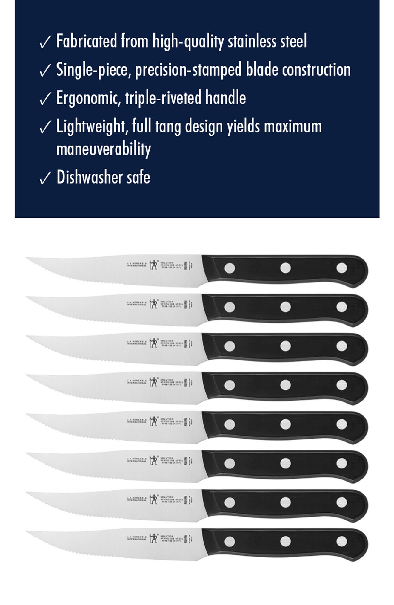 HENCKELS CUTLERY Henckels Solution 8-Piece Steak Knife Set
