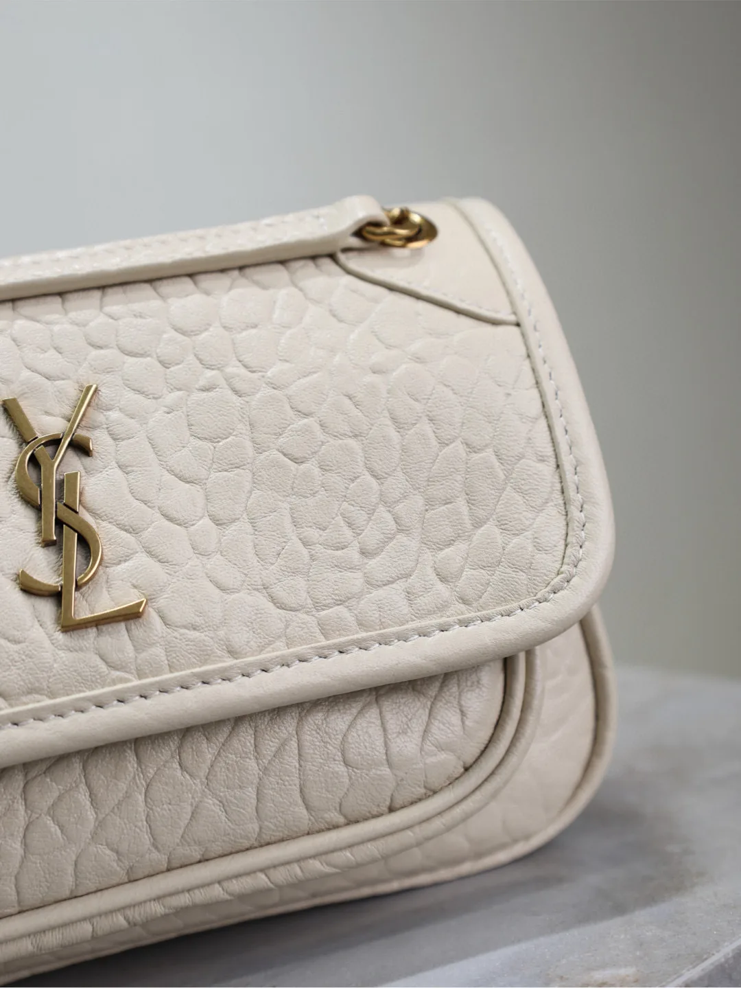 Saint Laurent White Niki Lambskin Crossbody Bag product photo from LabelPicks