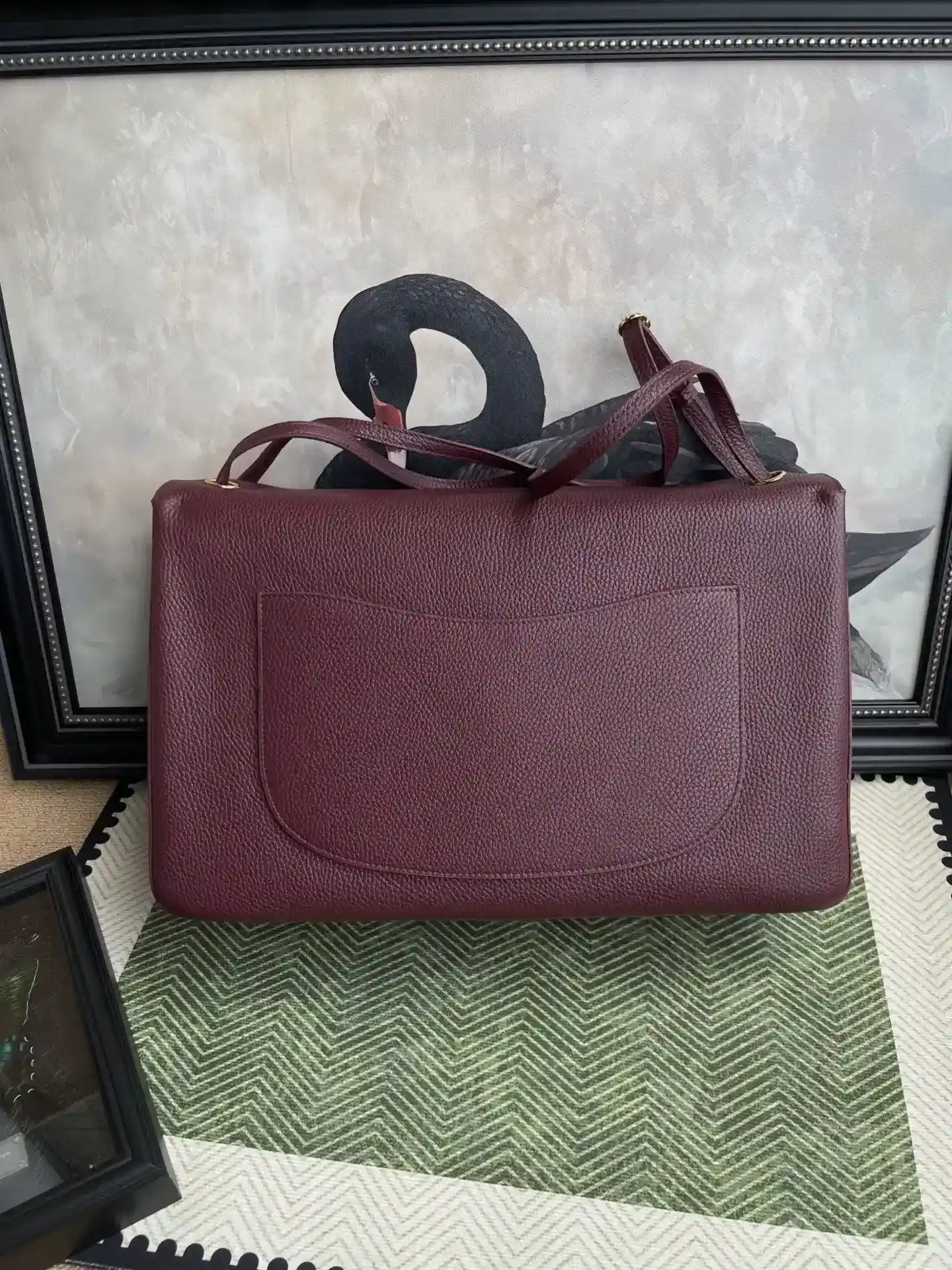 Chanel Classic Flap Burgundy Grained Leather Top Handle Bag product photo from LabelPicks