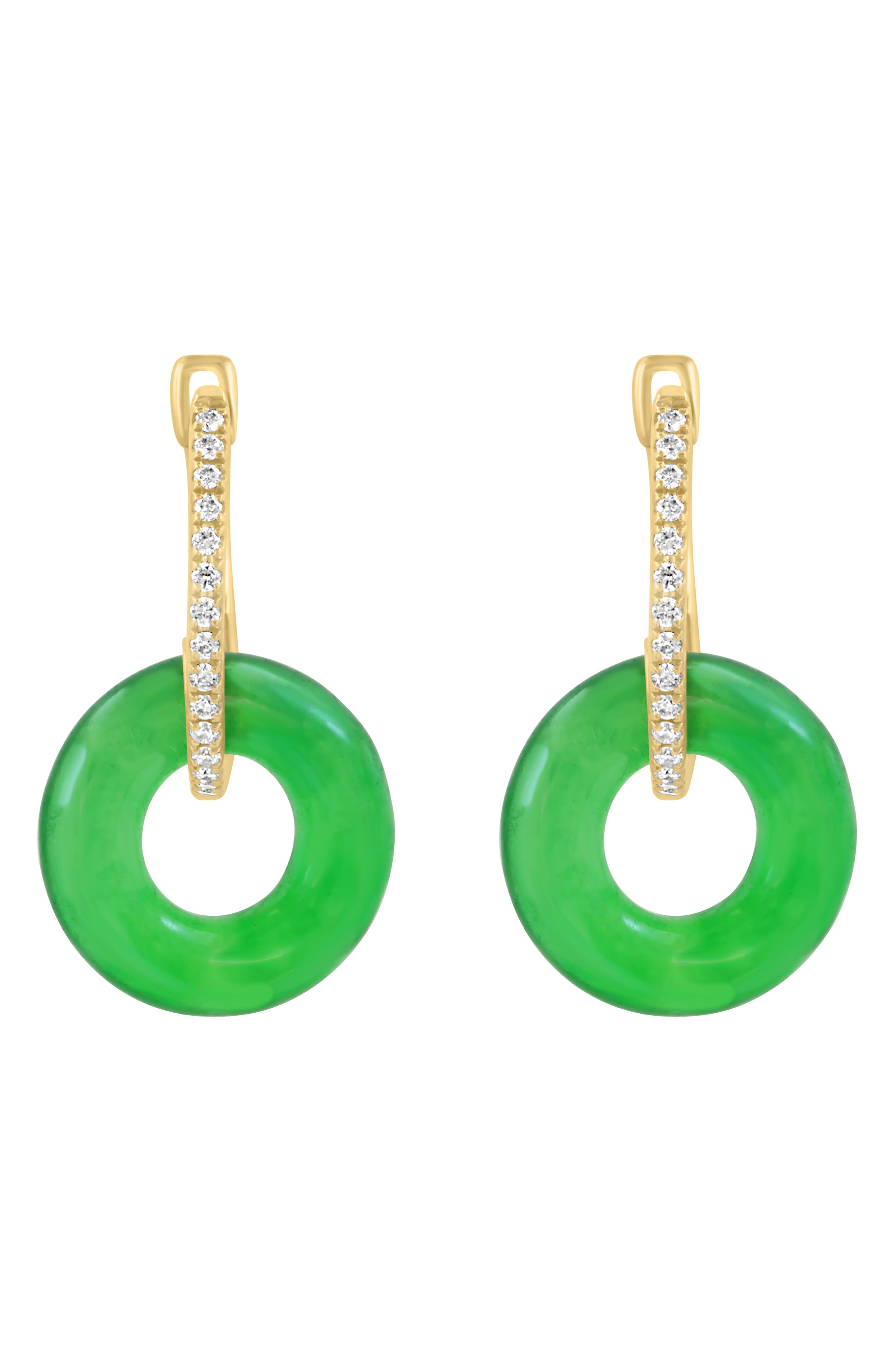 EFFY Jade & Diamond Earrings