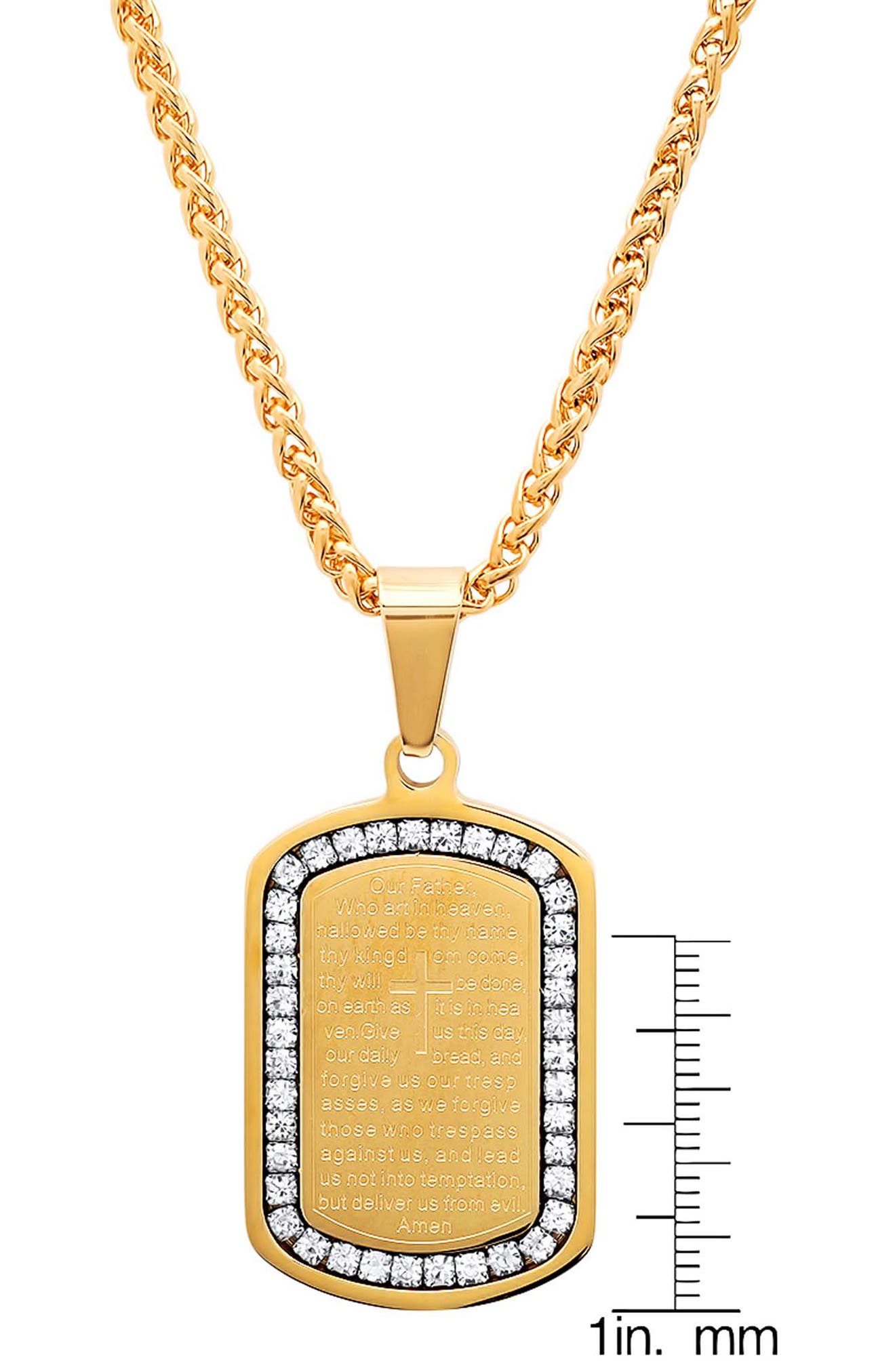 STEELTIME Men's Prayer Tag Pendant Necklace