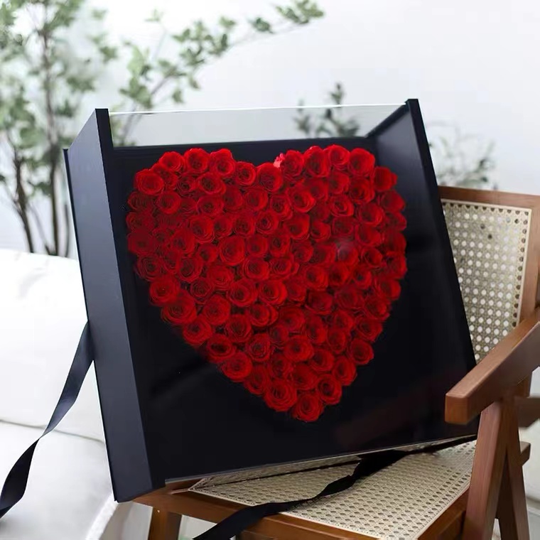 Real Flower Preservation 5-year Eternal Flower Gift Box Glass Cover 214 Valentine's Day Birthday Gift Diy New Year 99 Roses