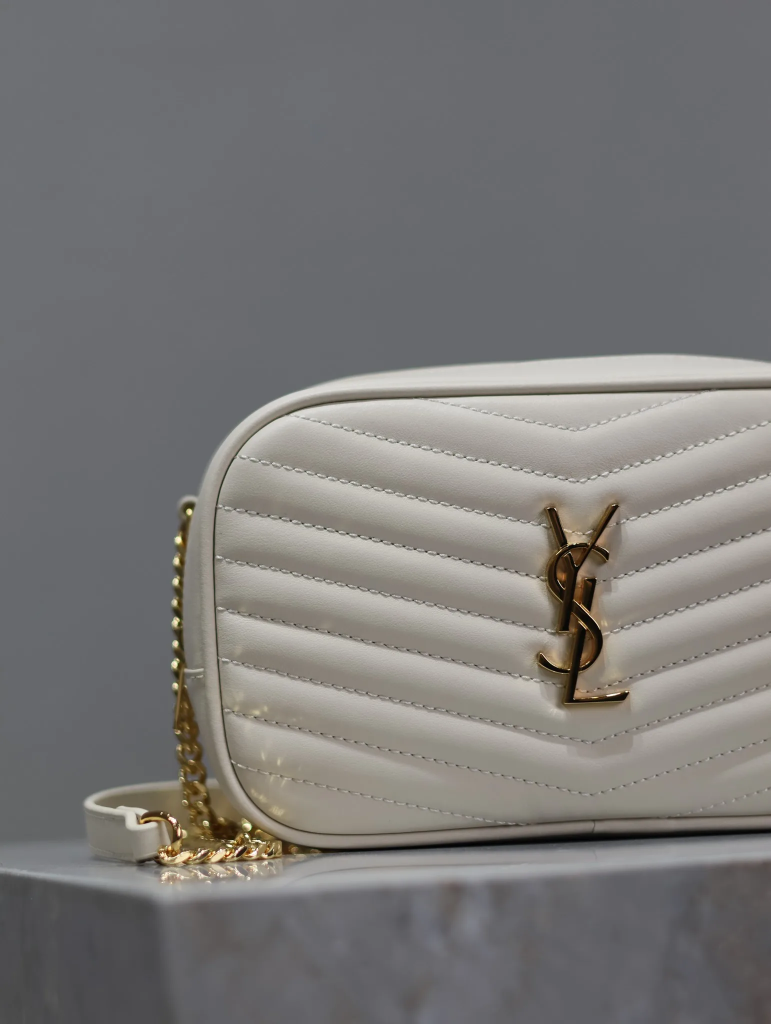 Saint Laurent White Calfskin Crossbody Bag product photo from LabelPicks