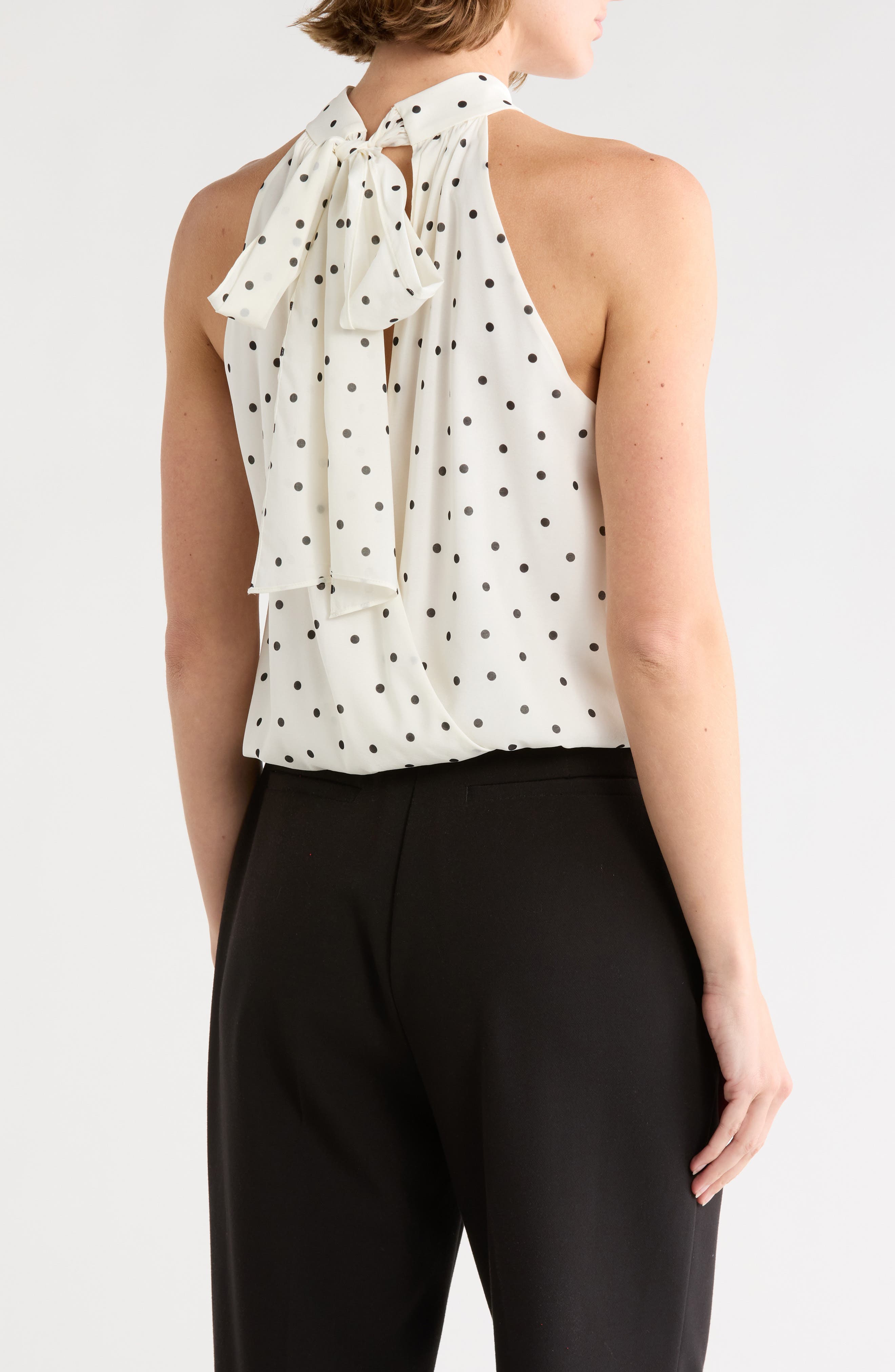 Alice + Olivia Maris Halter Neck Stretch Silk Top