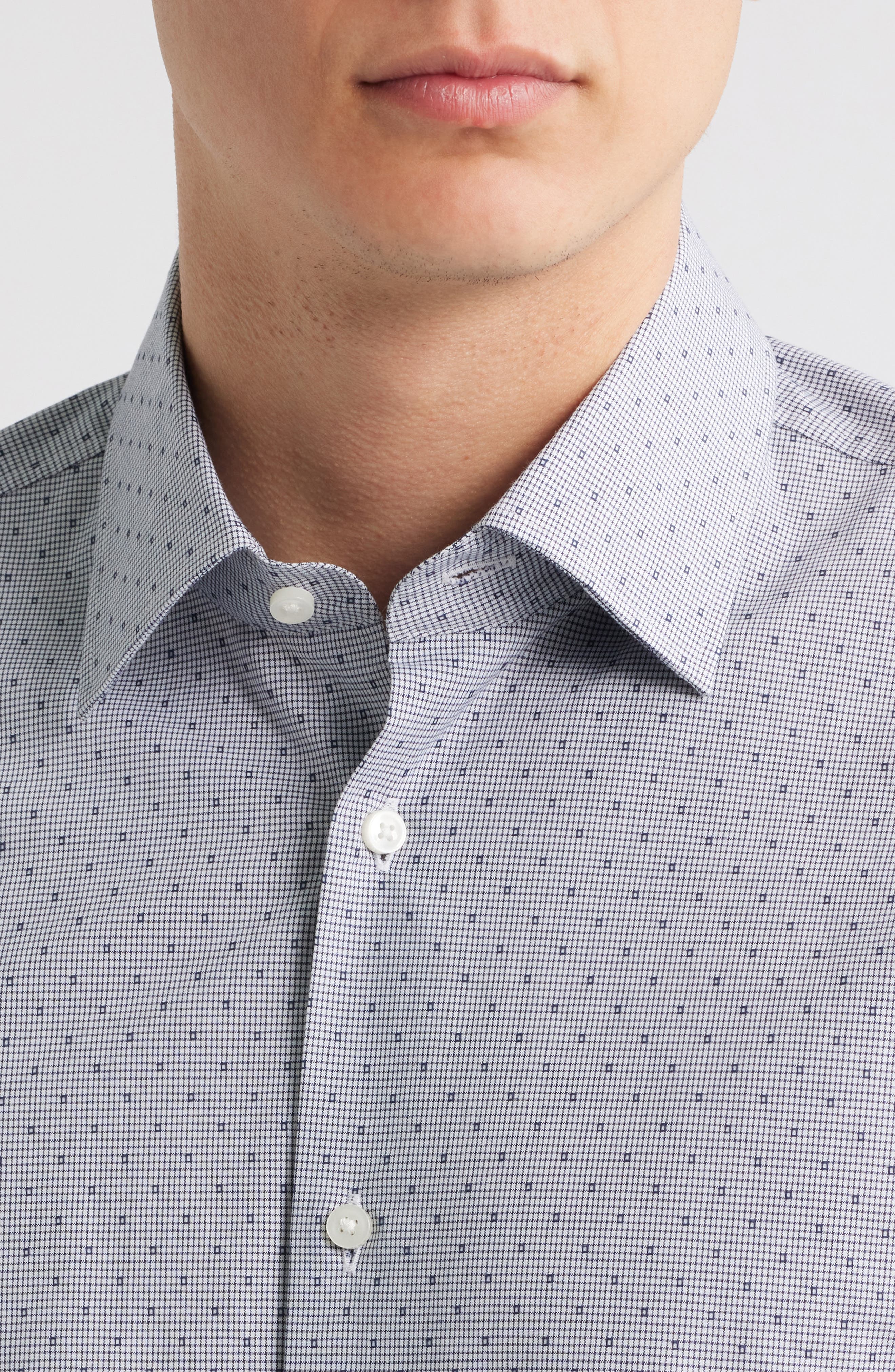 BOSS Hank Kent Slim Fit Performance Stretch Cotton Dress Shirt