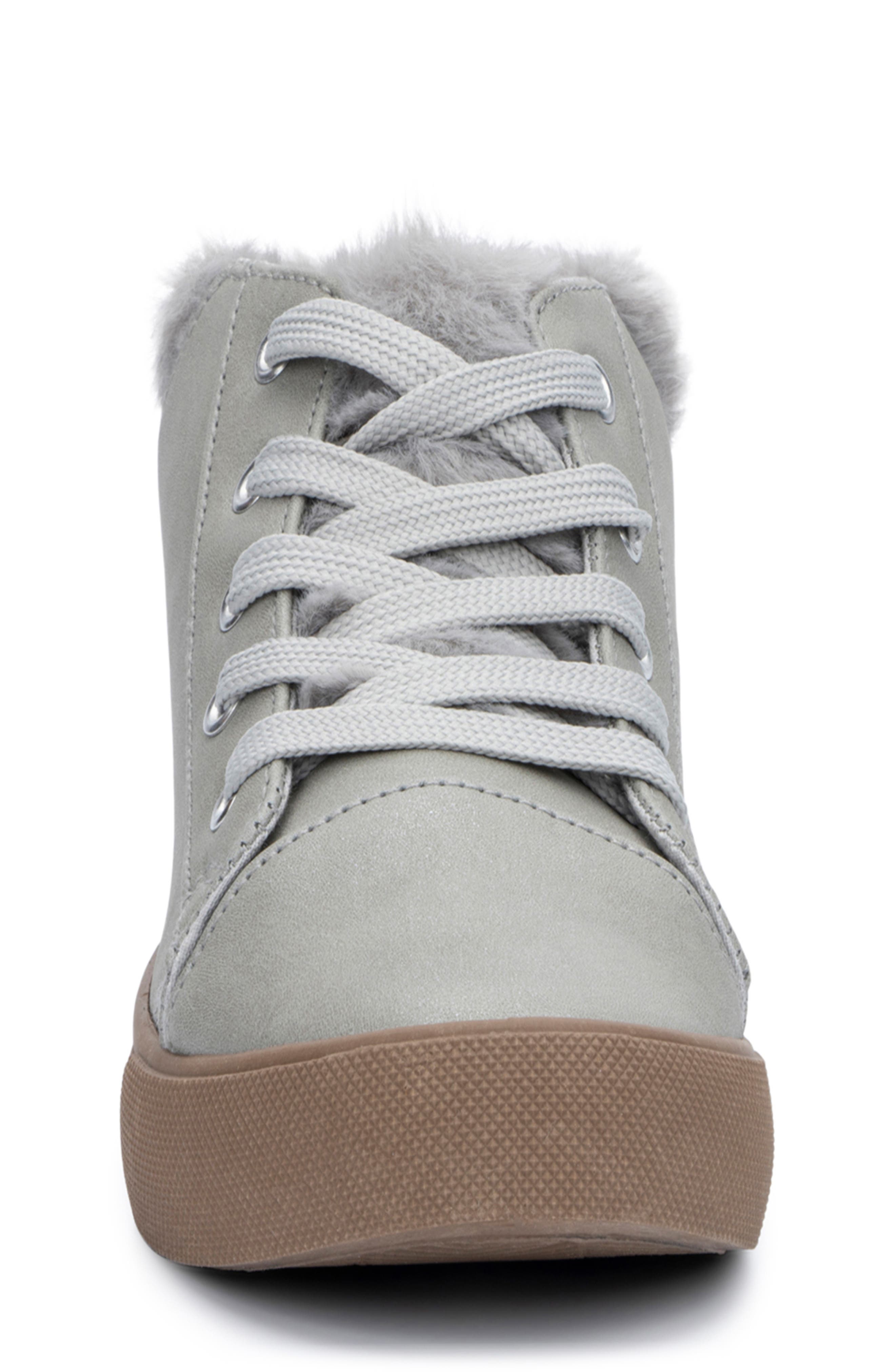 OLIVIA MILLER Kids' OMG Faux Fur Cuff Sneaker