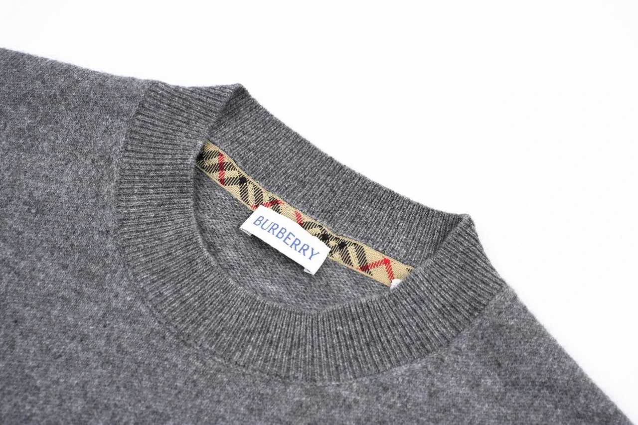Burberry Grey Check Equestrian Knight Crewneck Sweater product photo from LabelPicks