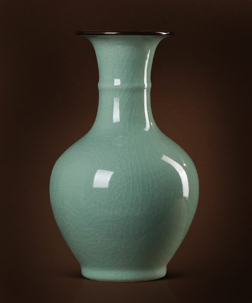 Celadon Song Dynasty Official Kiln Appreciation Vase Ancient Cultural Relics Living Room Decoration