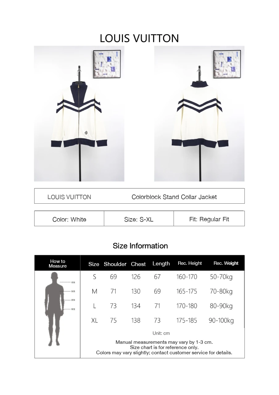 Louis Vuitton Off White Navy Contrast Stand Collar Jacket product photo from LabelPicks