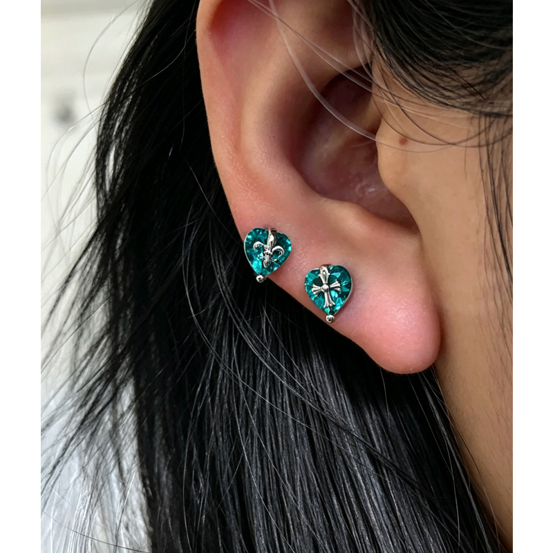 Popular Paraiba Iris Earrings for Women, 925 Sterling Silver, Sweet and Cool Style, Niche Design, Ins Earrings