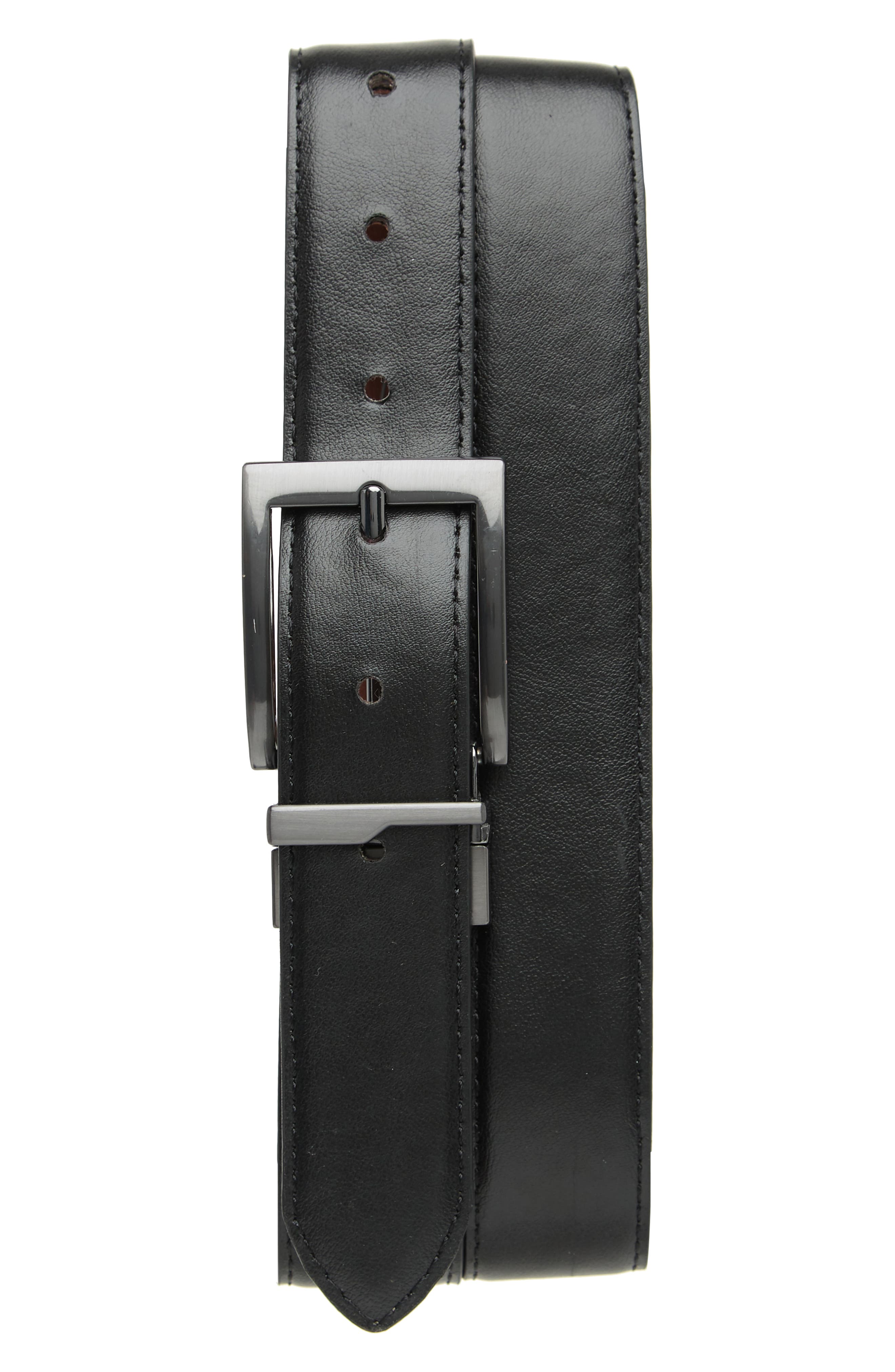 Steve Madden Square Buckle Leather Belt