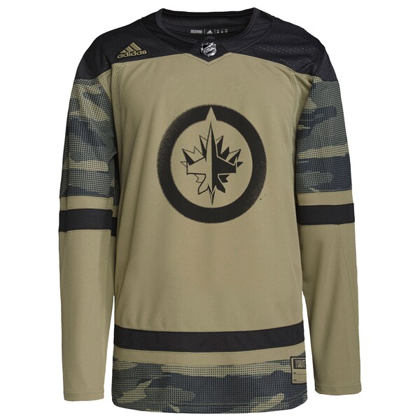 Winnipeg Jets adidas Logo Military Appreciation Team Authentic Custom Practice Jersey - Camo