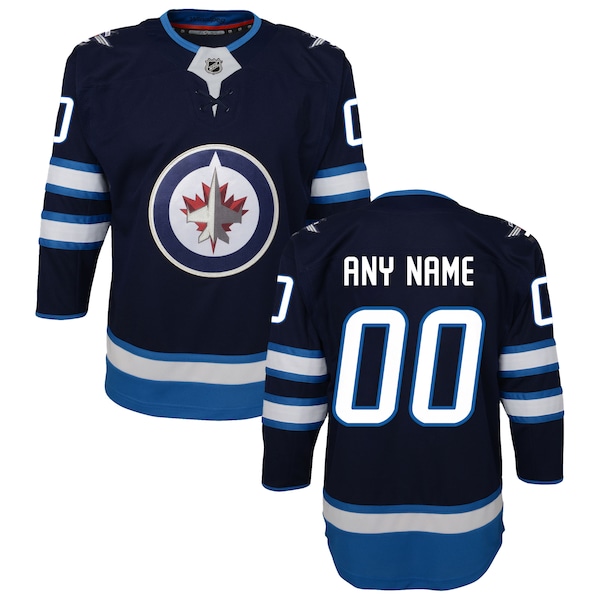 Winnipeg Jets Youth Home Premier Custom Jersey - Navy