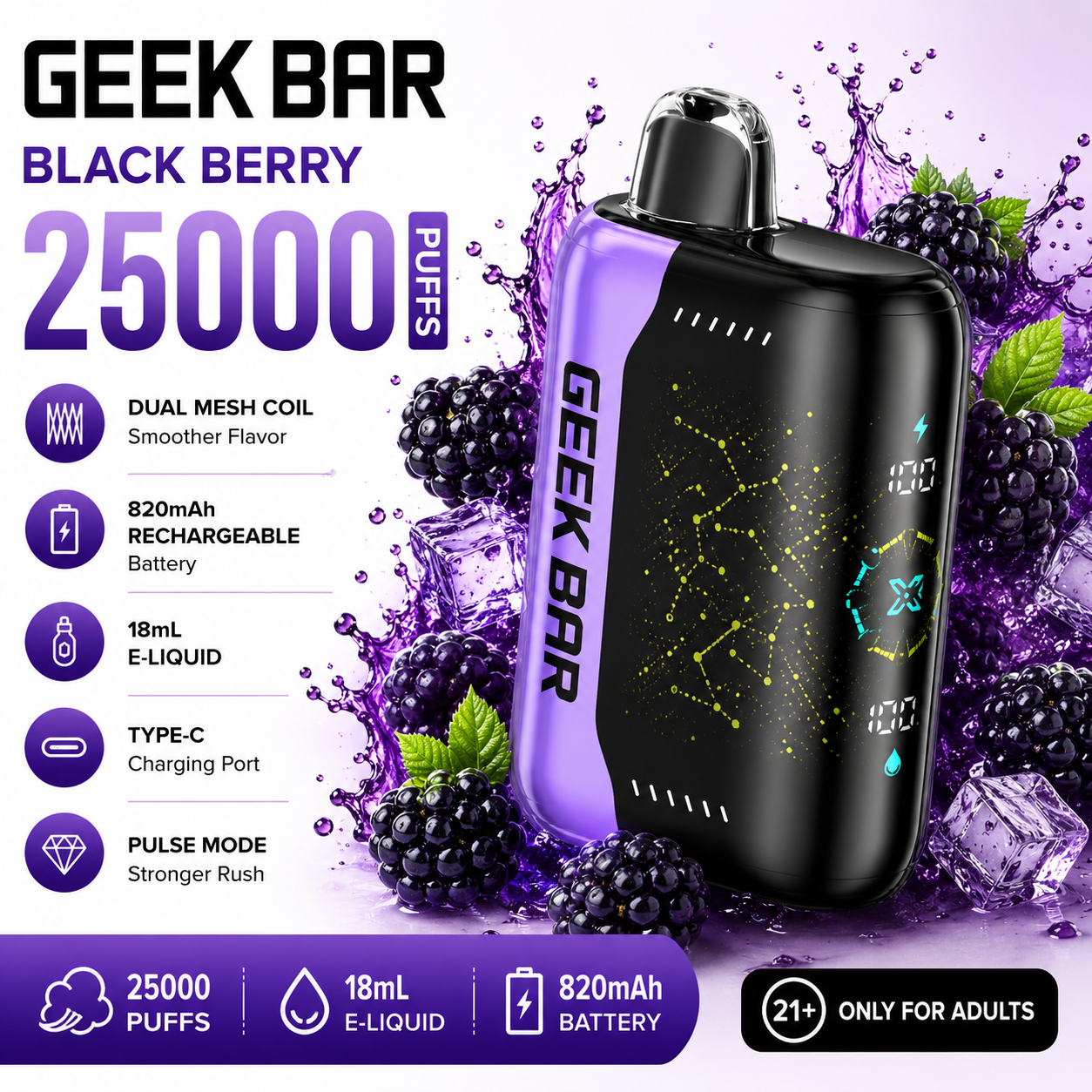 🔥GEEK BAR Disposable e-cigarettes - 25000 puffs👉Delivered Within 1–3 Business Days