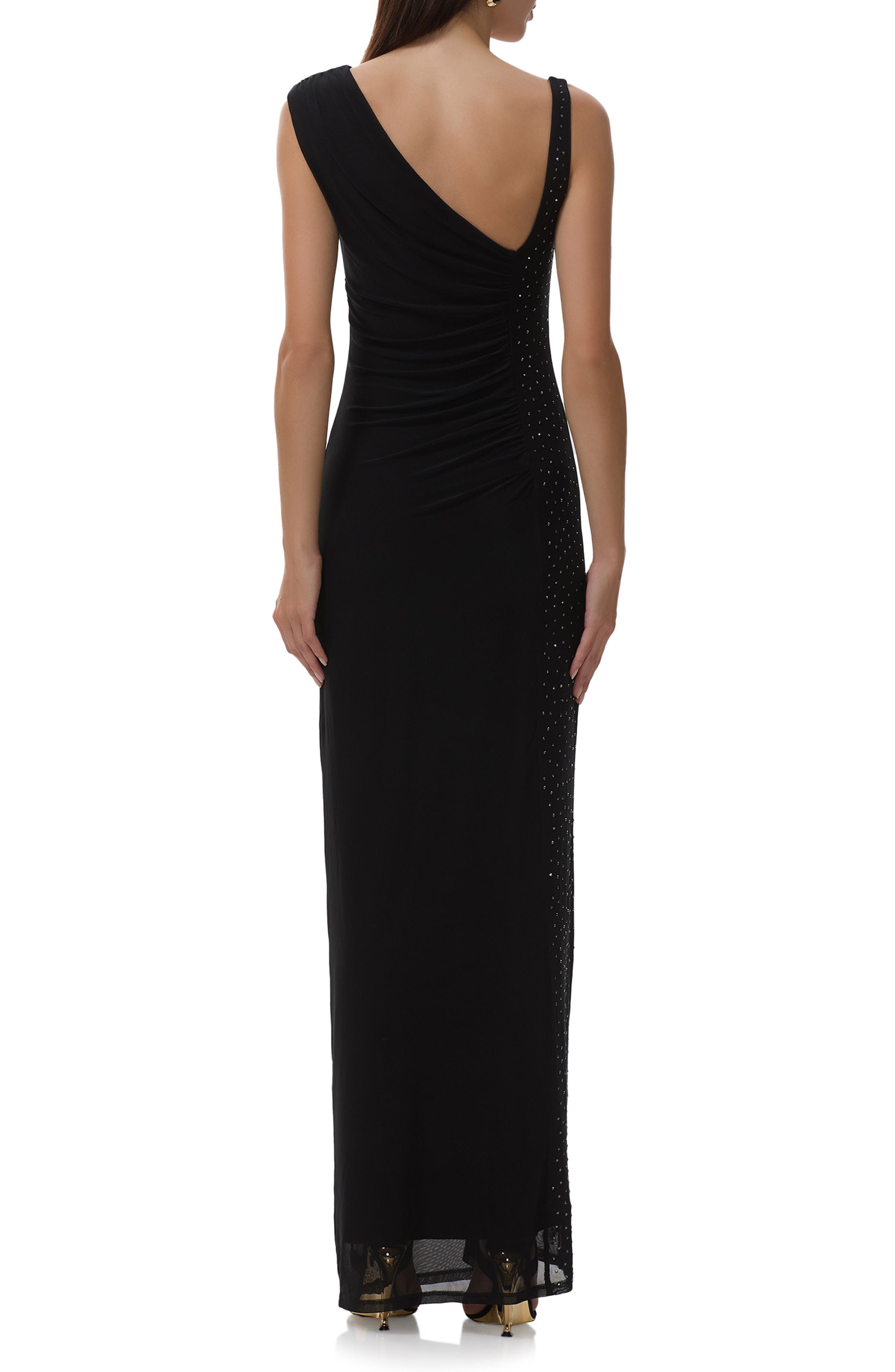 AFRM Becky Rhinestone Shirred Cocktail Dress