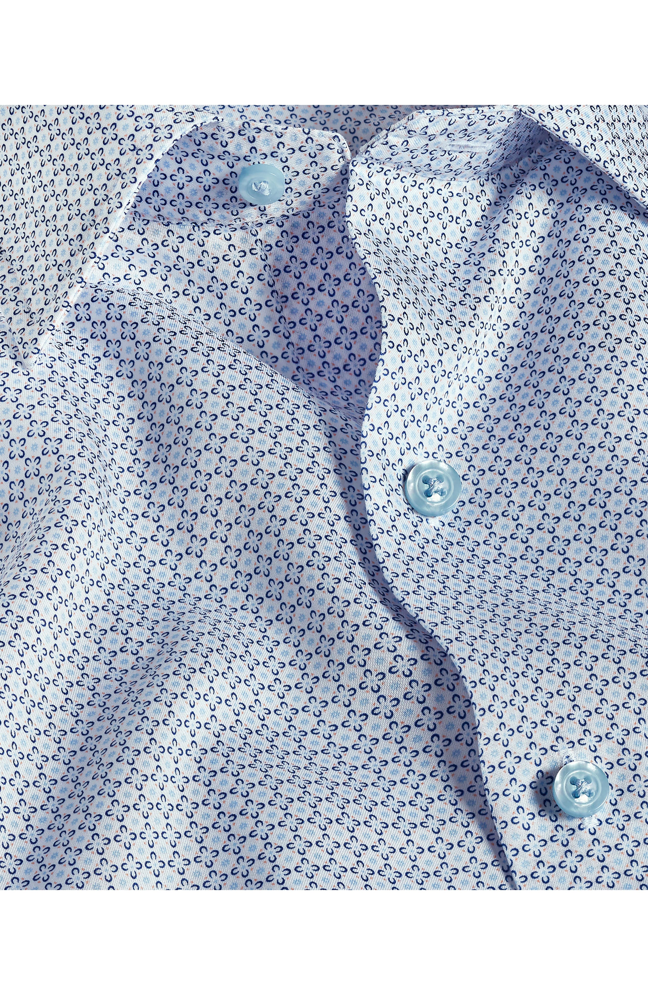 David Donahue Floral Print Lyocell Short Sleeve Shirt