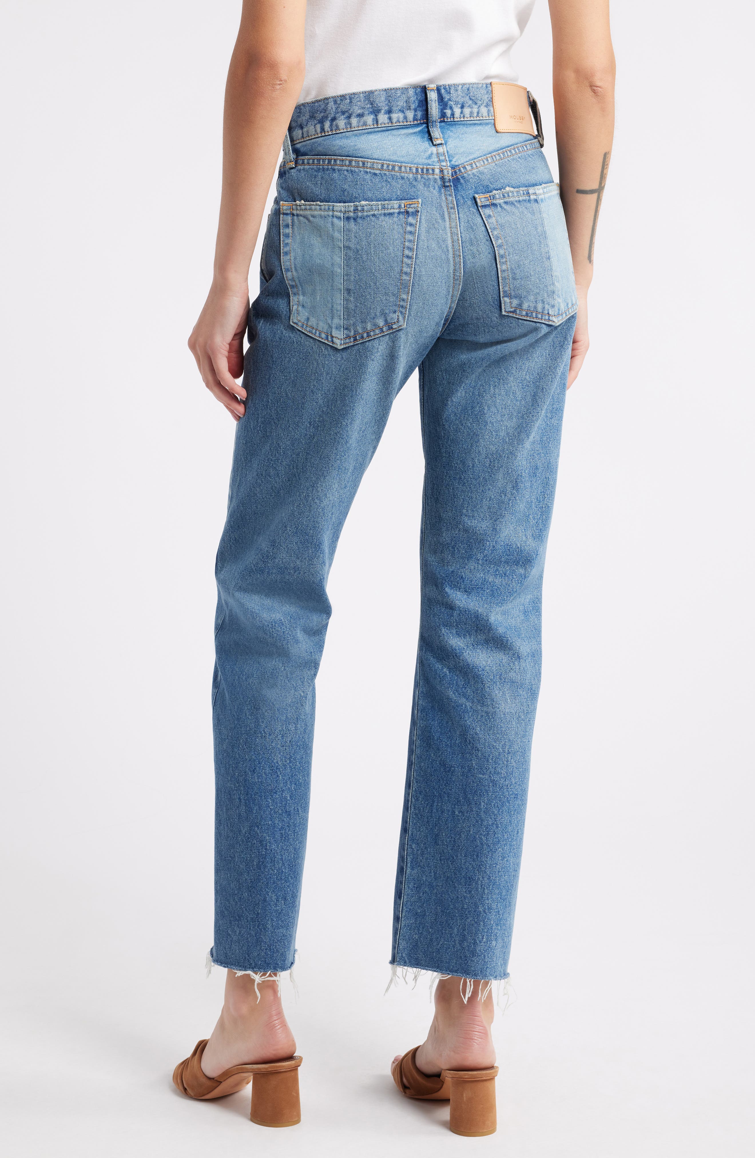 MOUSSY Westchase High Waist Ankle Straight Leg Jeans