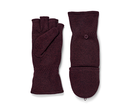 Strickfleece-Klappfäustlinge