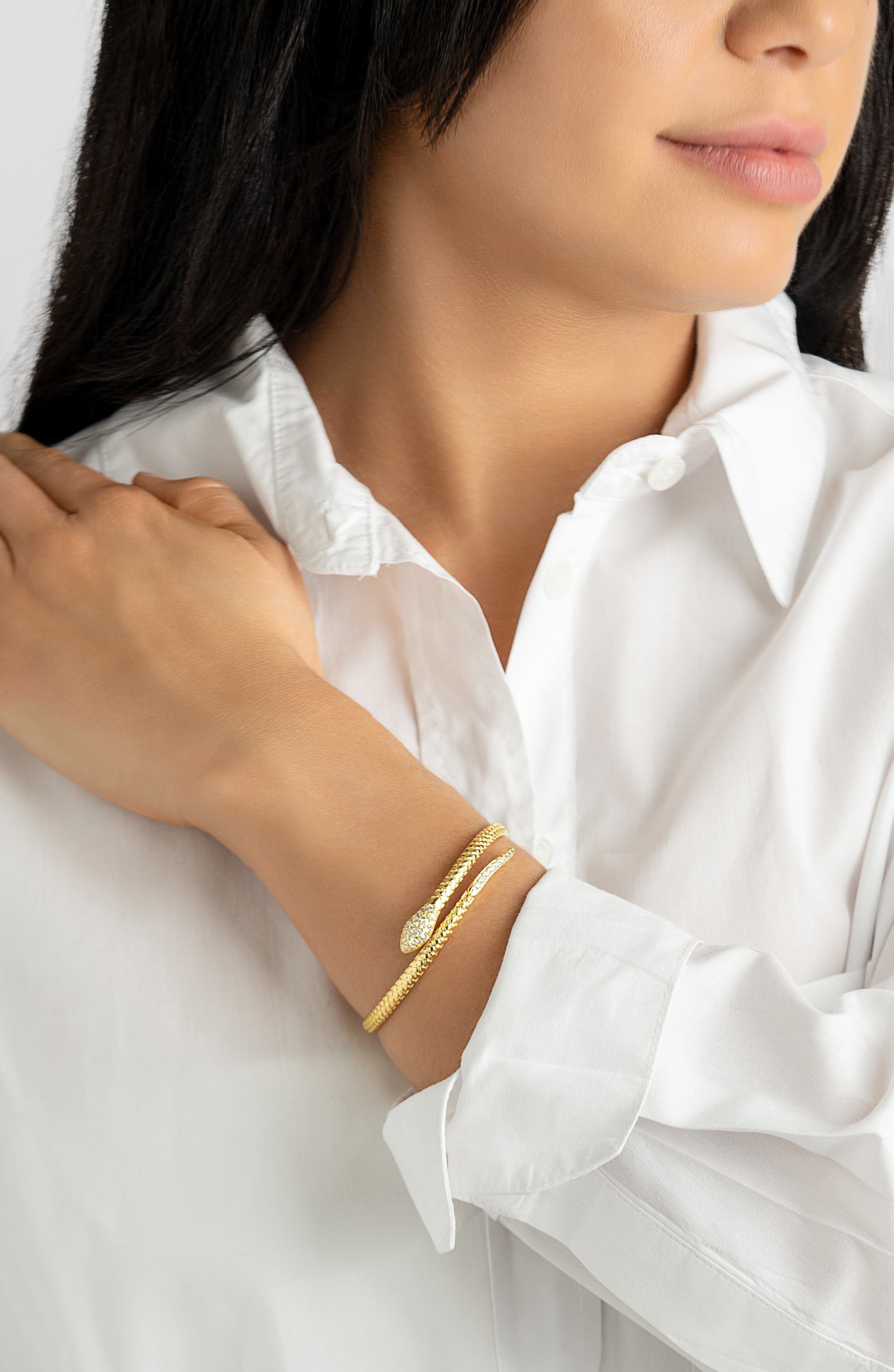 Adornia Crystal Snake Cuff Bracelet