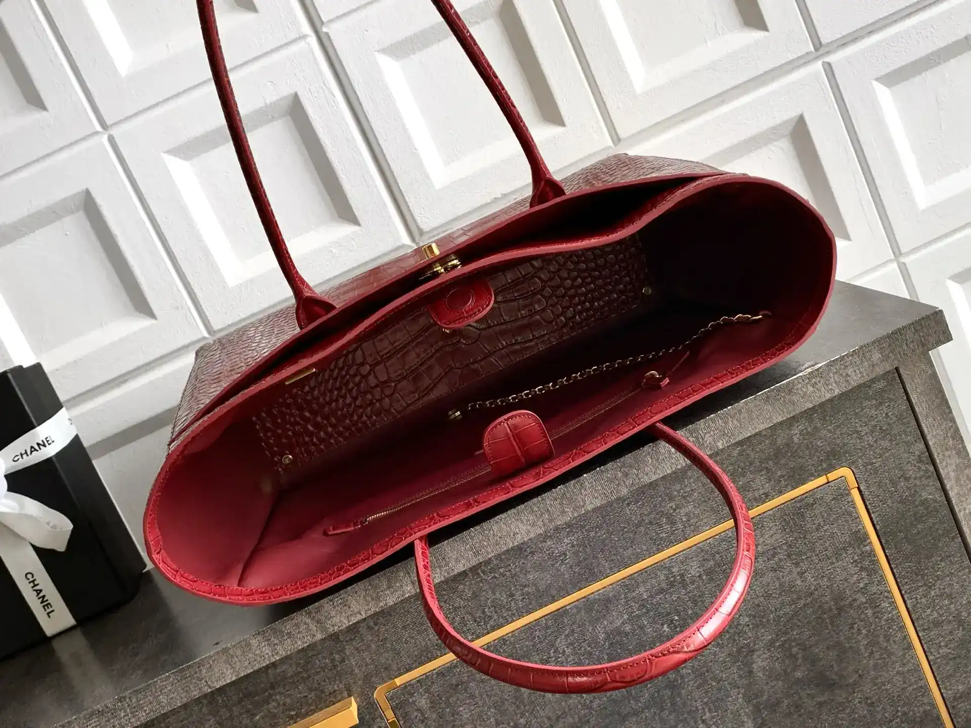 Chanel Burgundy Calfskin Tote Bag product photo from LabelPicks