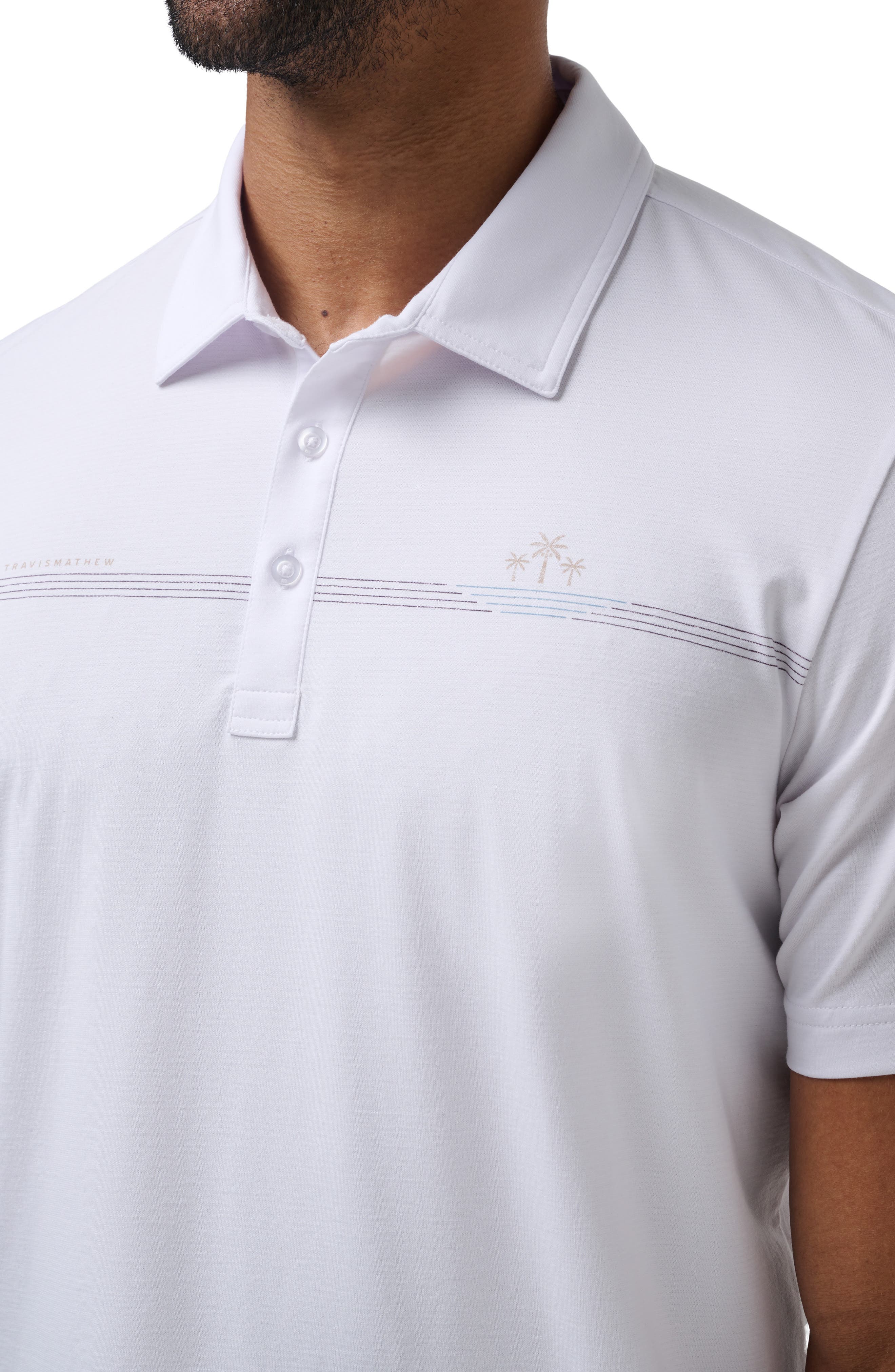 TravisMathew Bay Break Chest Stripe Polo