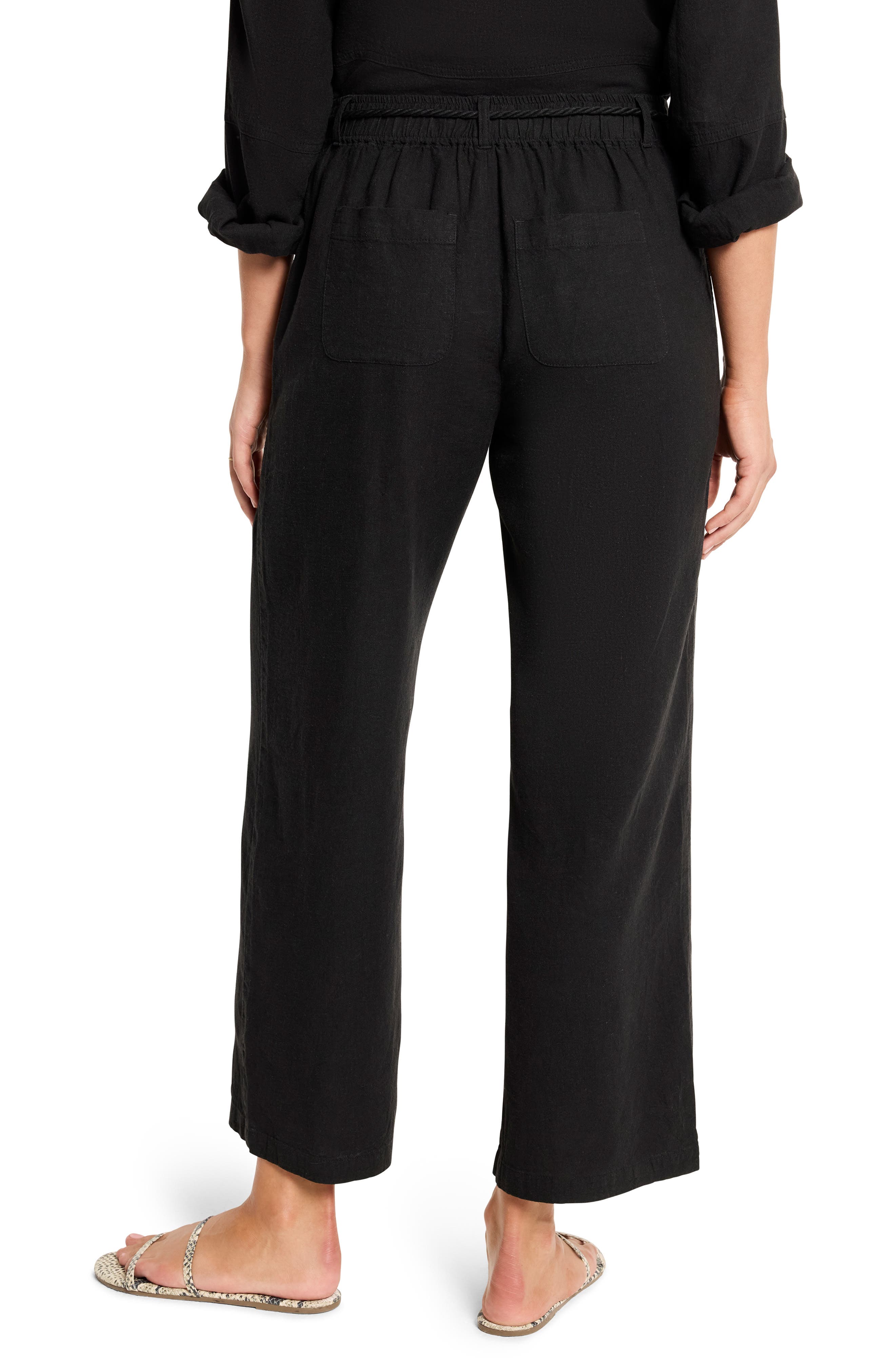 NIC+ZOE Rumba Rope Belt Linen Blend Pants
