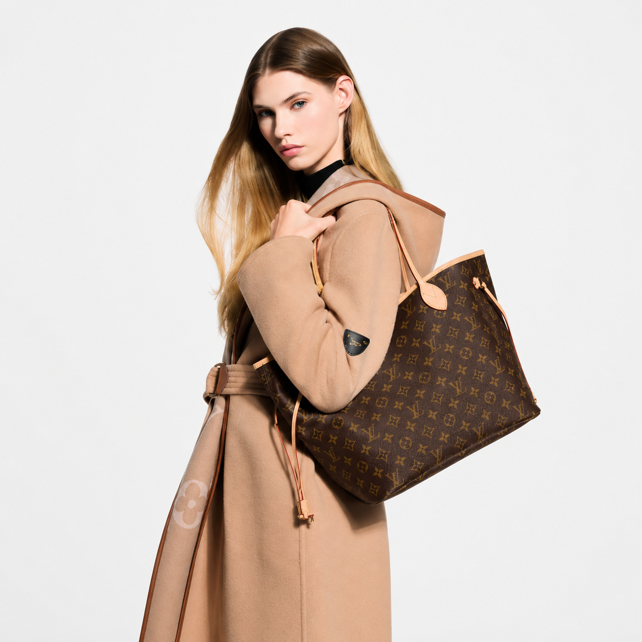 Neverfull MM – Bolsa Tote Feminina Monogram de Luxo Modelo: M46978