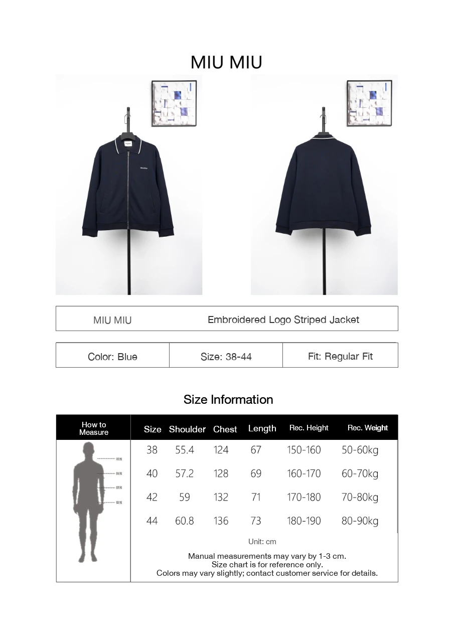 Miu Miu Navy Stripe Collar Logo Embroidered Jacket product photo from LabelPicks