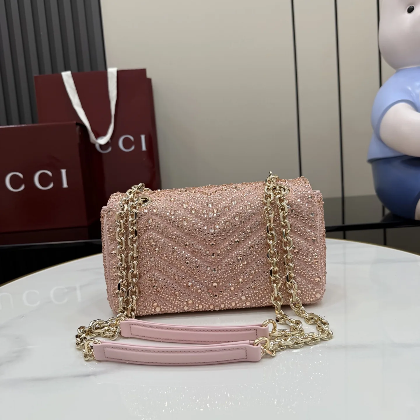 Gucci Pink Marmont GG Supreme Canvas Shoulder Bag product photo from LabelPicks
